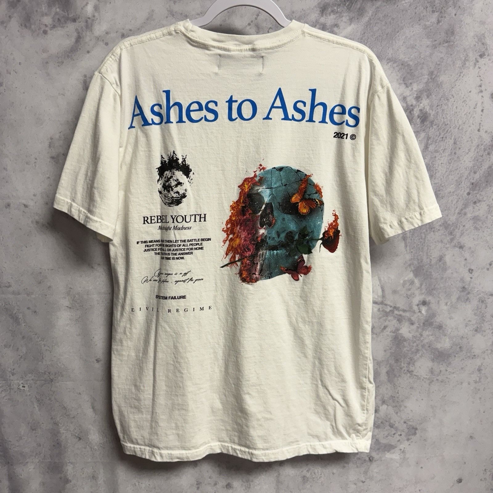 Civil Regime Civil Regime T Shirt Mens Large 21x28.5 White Ashes to Ashes Size US L / EU 52-54 / 3 - 1 Thumbnail