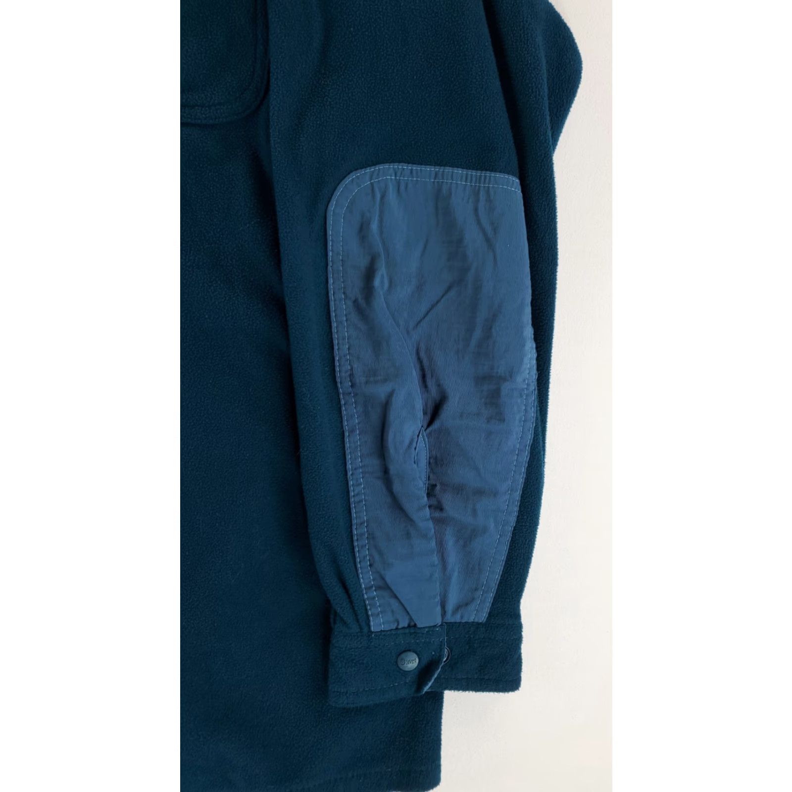 Orvis VINTAGE Orvis Polartec Button Up Snap Fleece Jacket Blue Green Elbow Patches Mens L Size US L / EU 52-54 / 3 - 3 Thumbnail