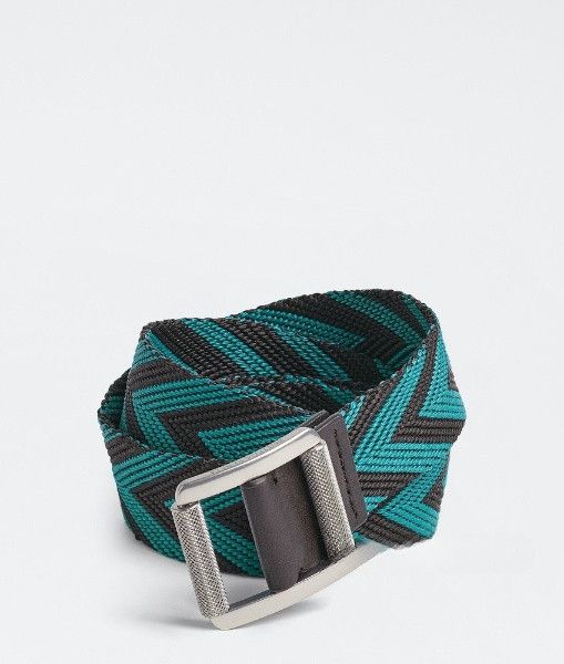 Bottega Veneta o1n1vont0425 Size: 115 / Belt in Black/Blue Size 44 - 1 Thumbnail