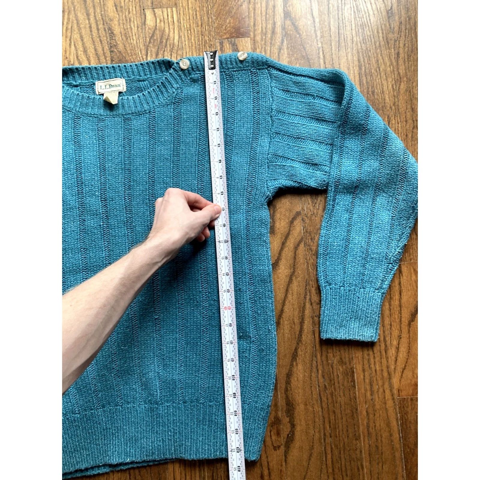 Vintage VINTAGE L.L. Bean Sweater Women M Turquoise Silk Wool Nylon Knit Long Sleeve Pullover Knitwear Medium Size M / US 6-8 / IT 42-44 - 7 Thumbnail