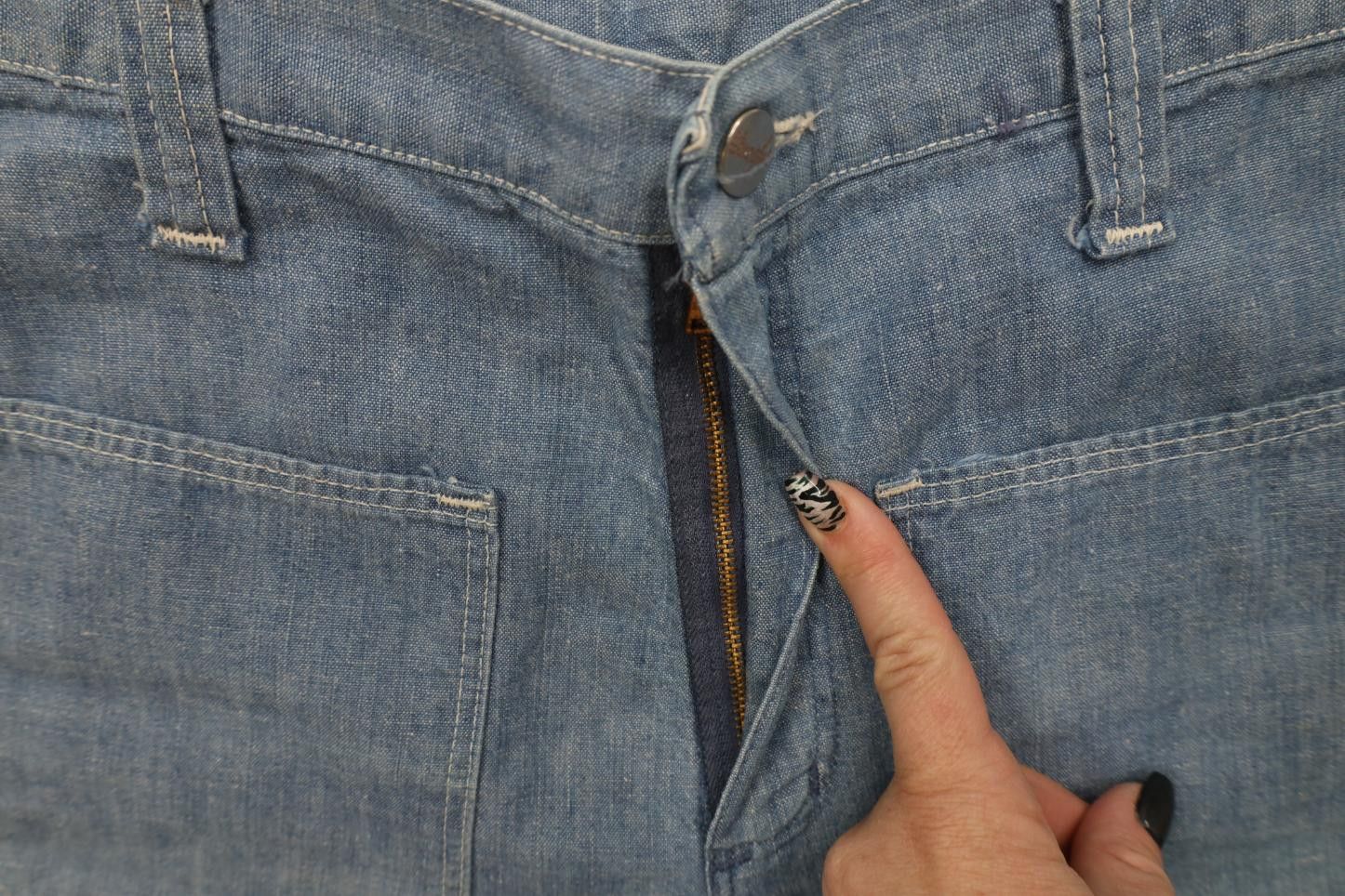 Wrangler Vintage 70s Wrangler Above Knee Chambray Denim Shorts USA Size US 30 / EU 46 - 5 Thumbnail