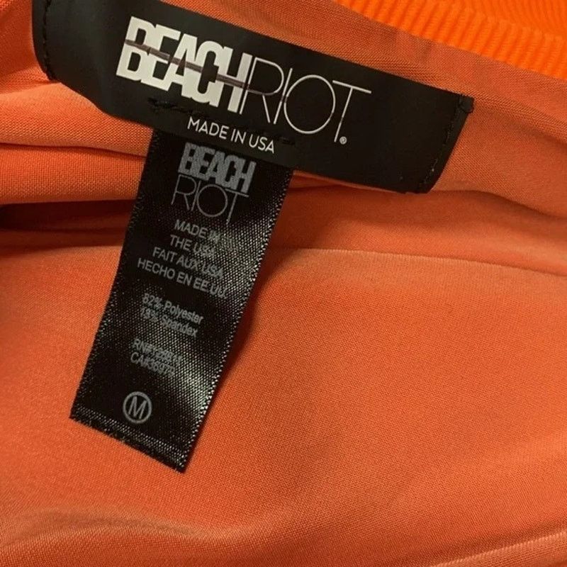Beach Riot × Free People New Celine Ribbed One-Piece $148 MEDIUM Bright Orange Size M / US 6-8 / IT 42-44 - 4 Thumbnail