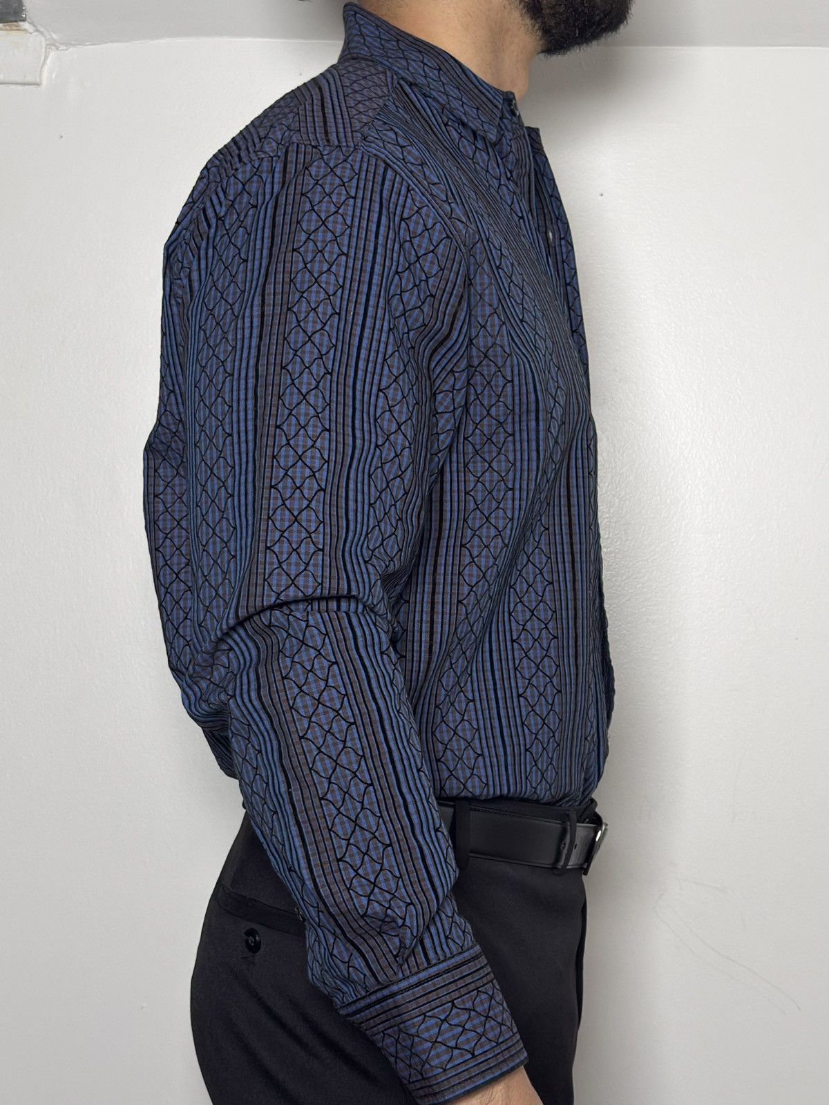 Beverly Hills Polo Club Vintage Blue Patterned Button-Up Shirt Size US S / EU 44-46 / 1 - 1 Thumbnail