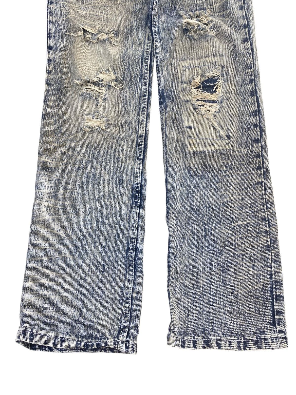 Japanese Brand Japanese Brand Acid Blue Wash Ripped Style Patchwork Jeans Size US 30 / EU 46 - 9 Thumbnail