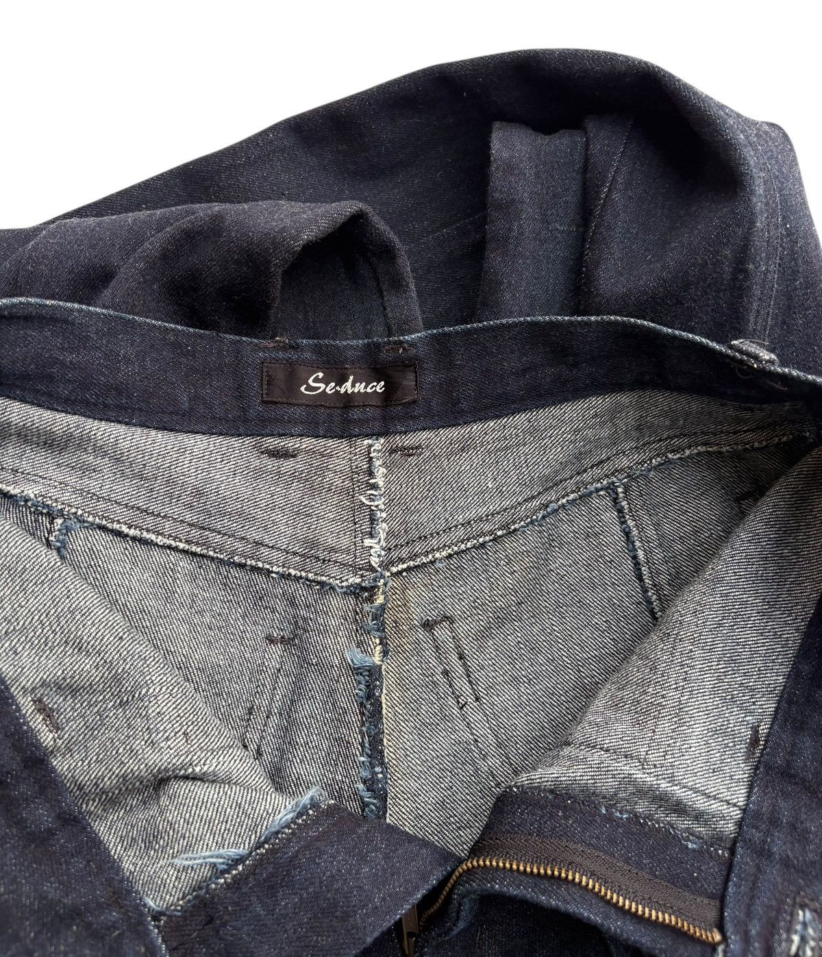 Japanese Brand Se.duce Japan Wide Leg Flared Denim Zipper Dark Blue Pants Size US 28 / EU 44 - 3 Thumbnail