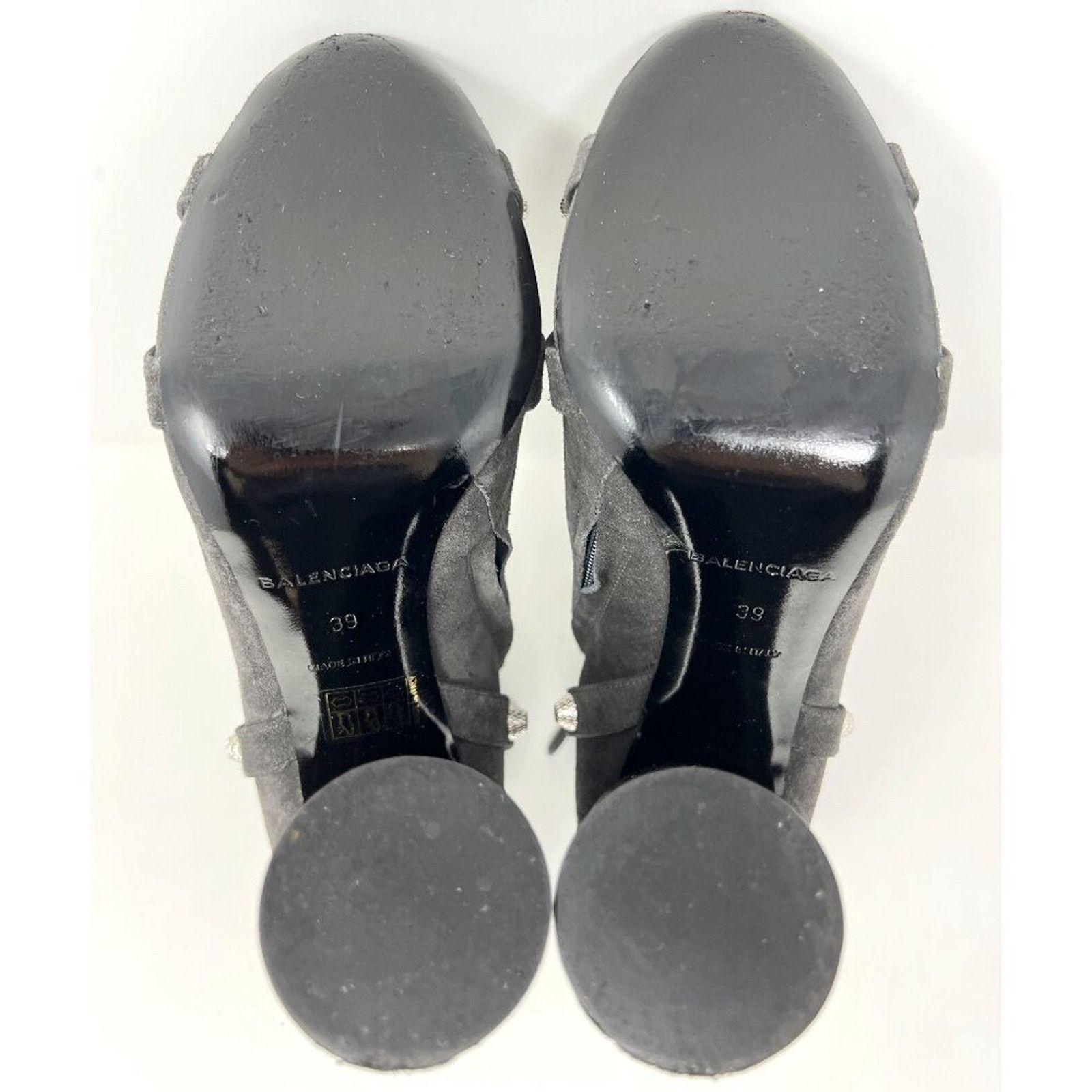 Balenciaga Balenciaga Grey Suede Silver Studded Ankle Boots – Size 39 Size US 9 / IT 39 - 7 Thumbnail