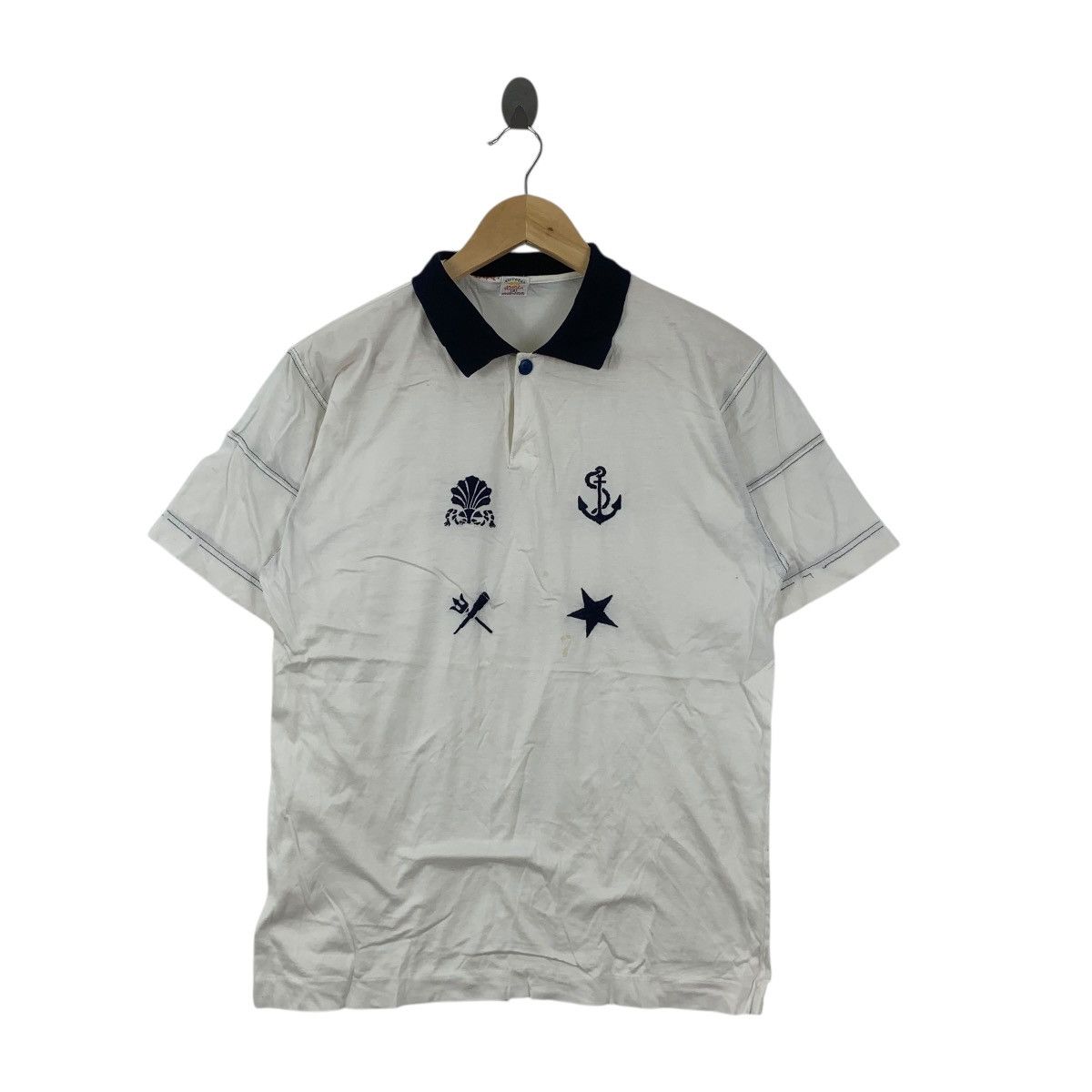 Vintage Vintage BRUNO NALDI SEA Naval Made In Italy Polo Tee Shirt Size S / US 4 / IT 40 - 4 Thumbnail