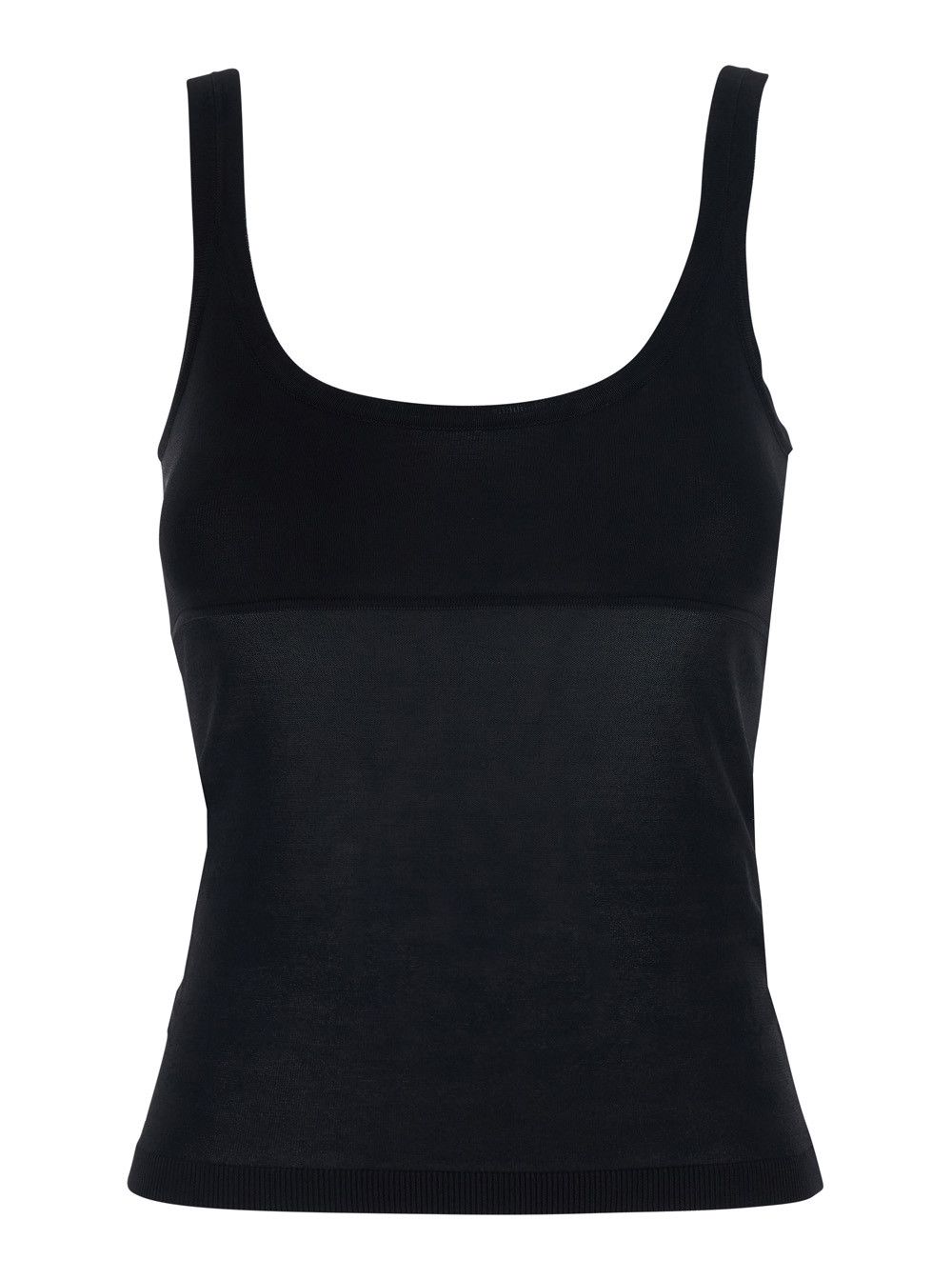 Max Mara Black Top with Round Neck in Viscose Woman Size L / US 10 / IT 46 - 1 Thumbnail