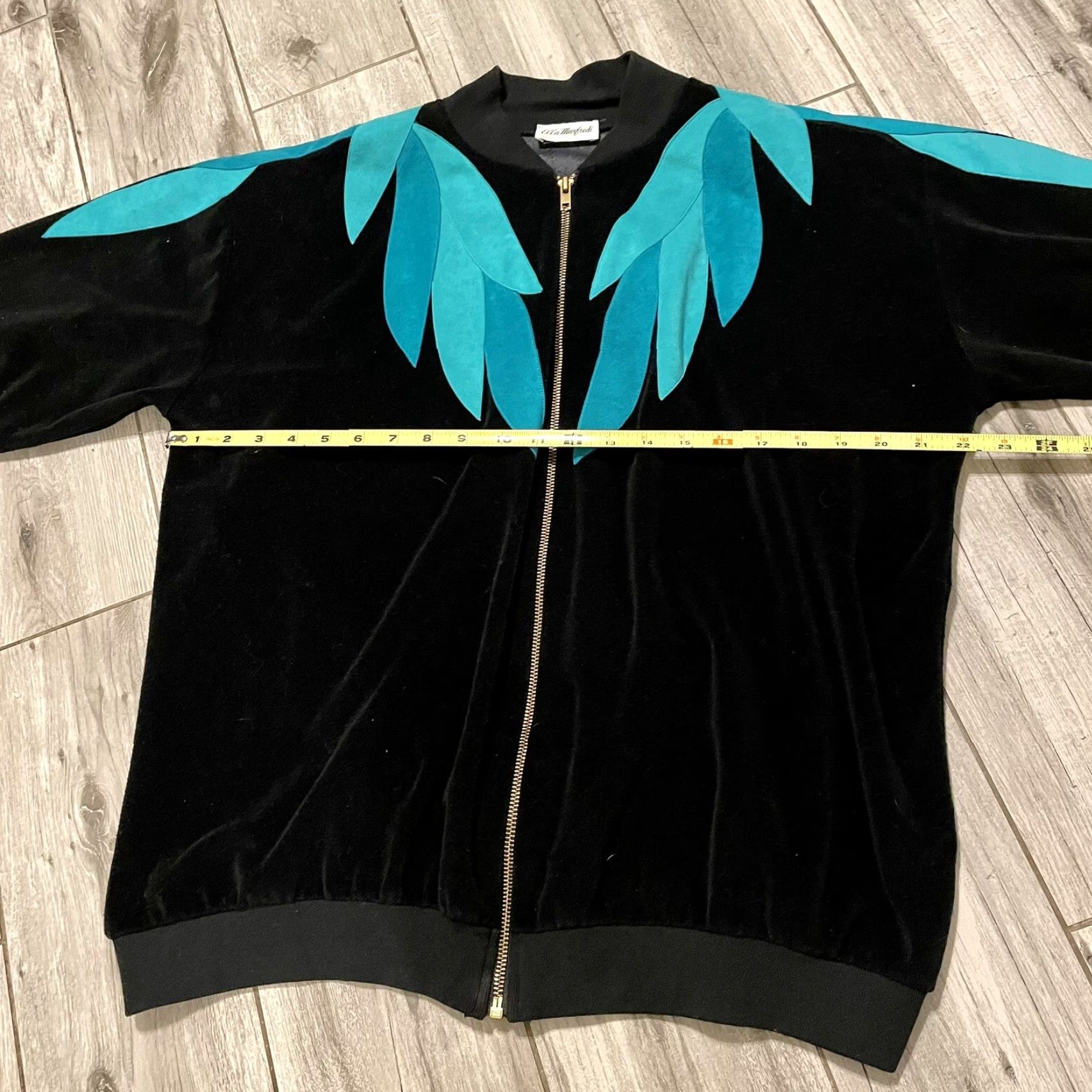 Velvet VTG Ella Manfredi Velvet Geometic Suede Full Zip USA Large Sweater Bingo Granny Size L / US 10 / IT 46 - 7 Thumbnail
