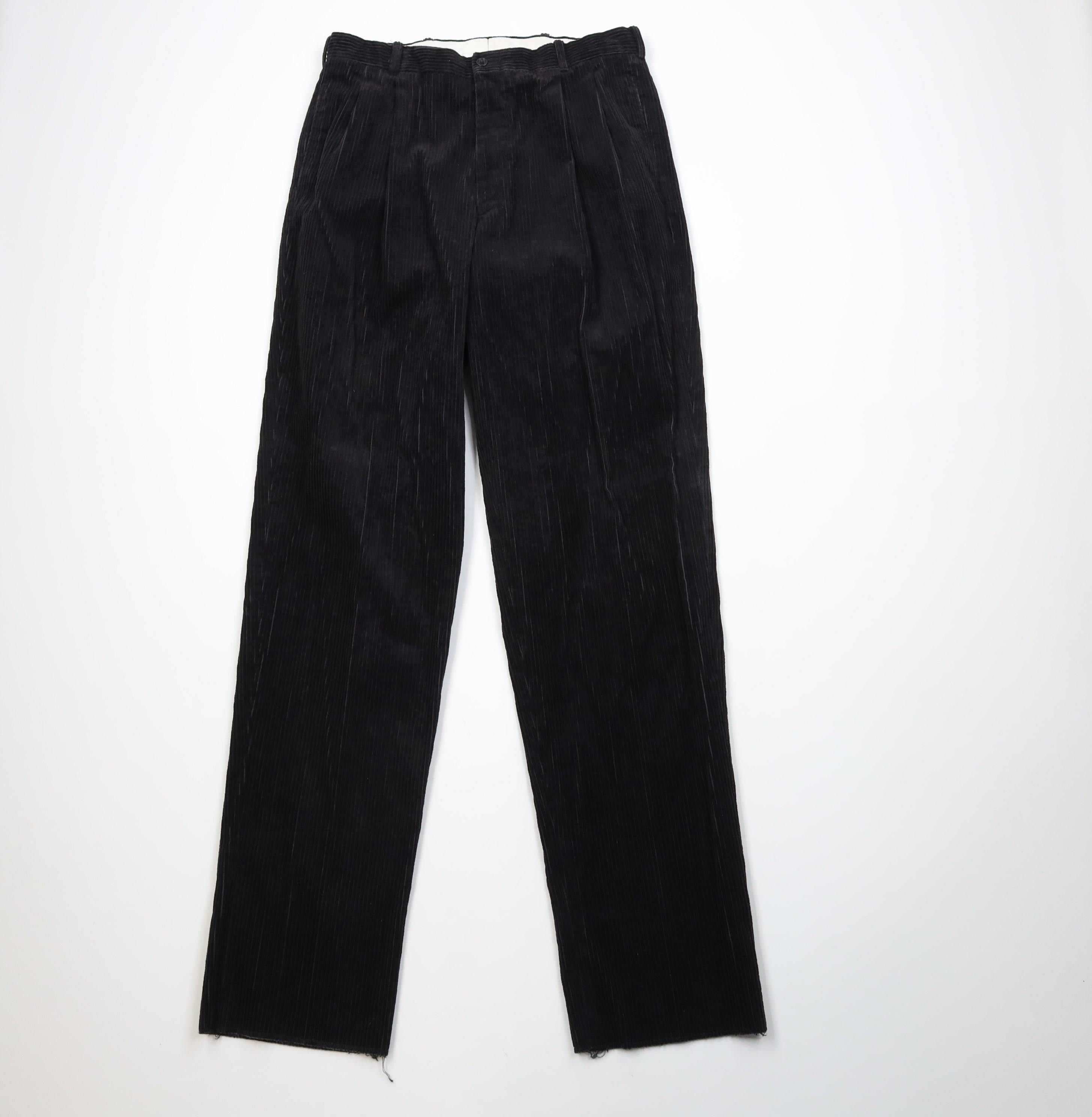 Vintage Vintage 90s Streetwear Wide Leg Corduroy Chino Pants Black Size US 34 / EU 50 - 1 Thumbnail
