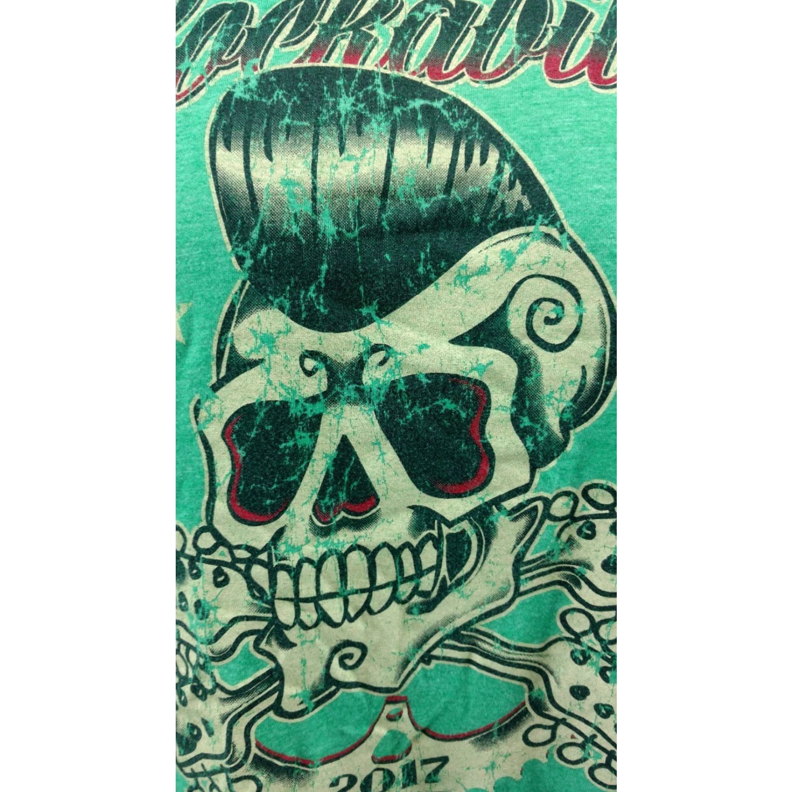 Anvil Rockabilly Jackson TN Grand Prix 2017 Green Shirt Size Large Shirt Men Cotton Blend Crew Neck Short Sleeve Solid Anvil Regular Vintage No Size US L / EU 52-54 / 3 - 3 Thumbnail