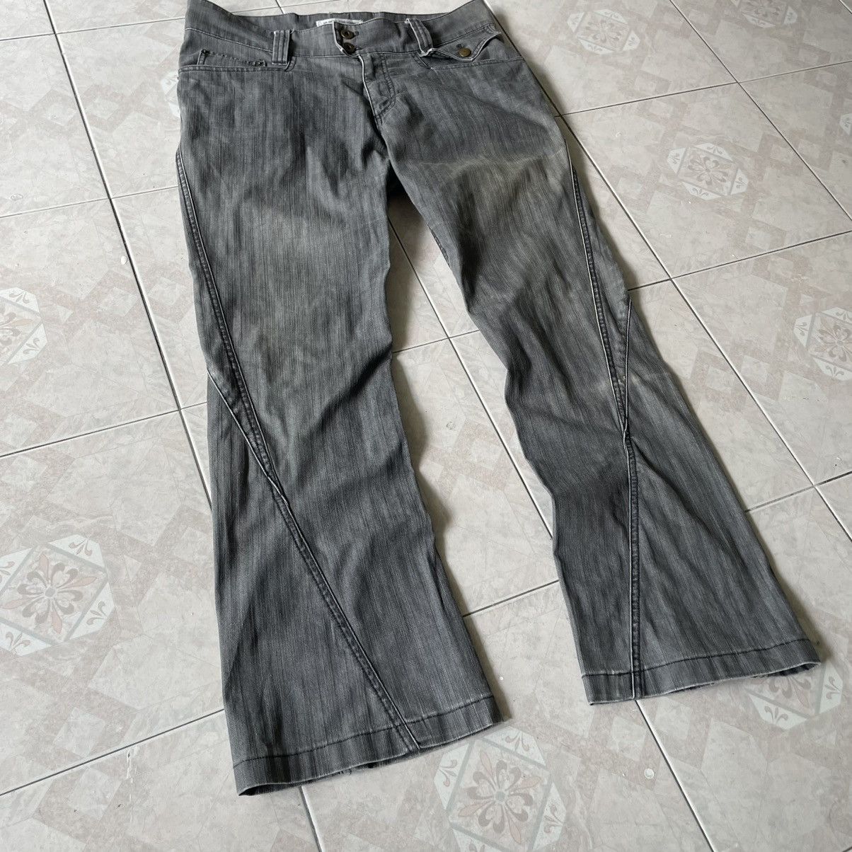 Michel Klein Flare Jeans MK Klein Herringbones Boot Cut 8 🍒 Size US 34 / EU 50 - 1 Thumbnail