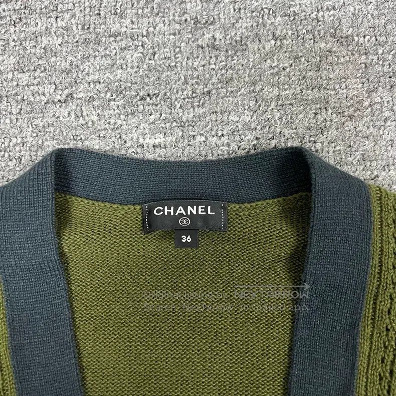 Chanel Chanel Dark green dark blue border contrast colour cashmer Size XS / US 0-2 / IT 36-38 - 5 Thumbnail