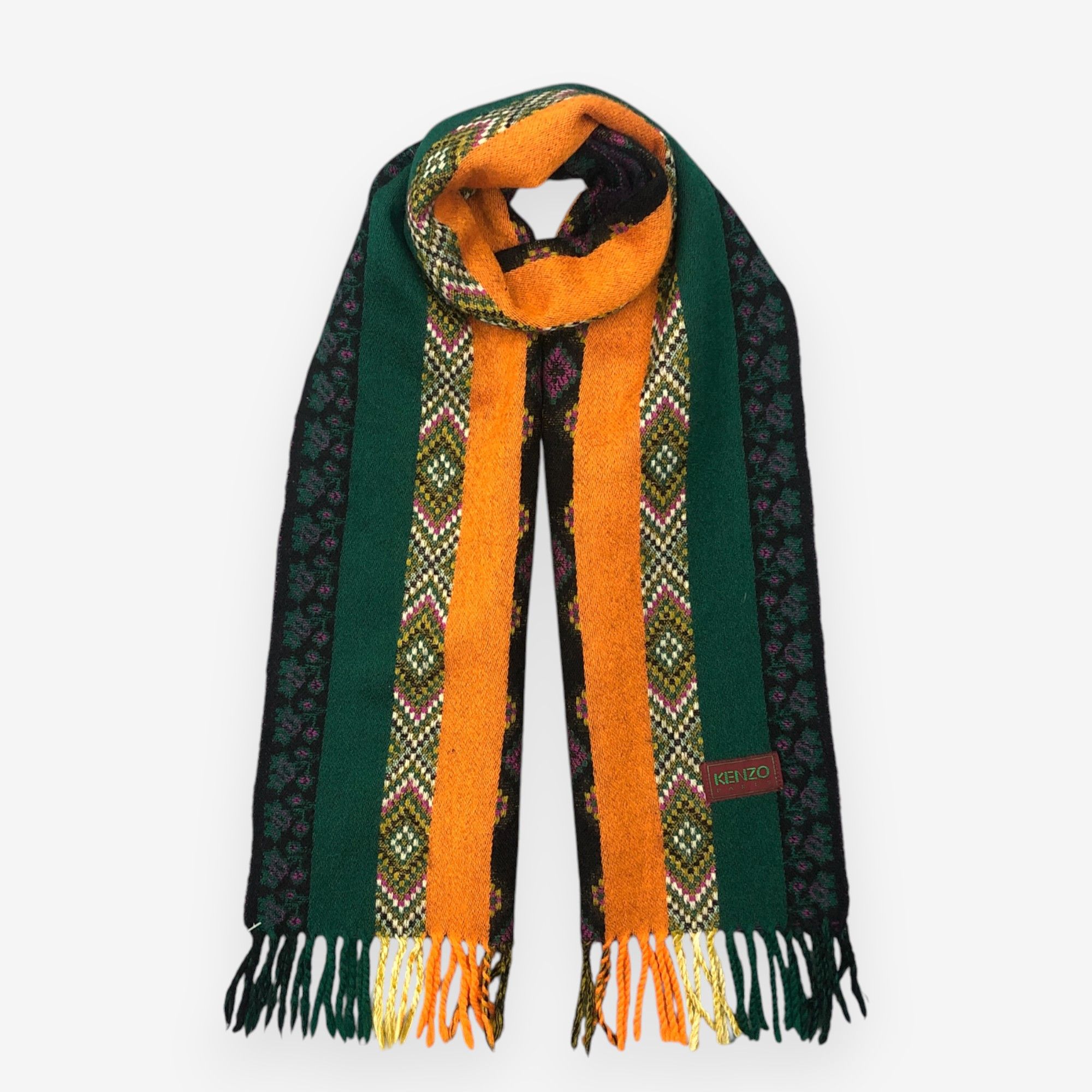 Kenzo Vintage Kenzo Scarf Muffler Wool Winter Fringe Scarves Size ONE SIZE - 1 Thumbnail