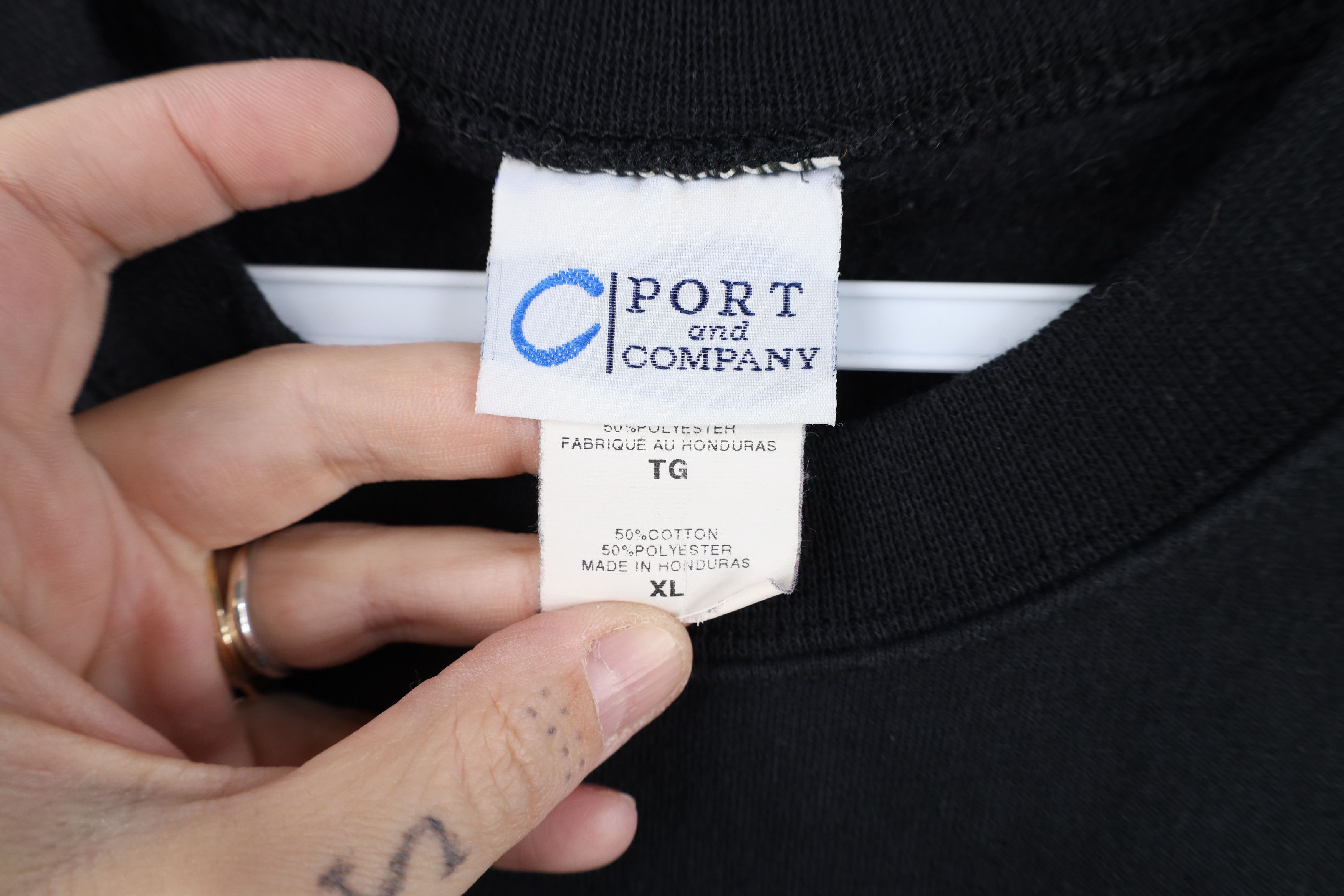 Vintage Vintage 90s Streetwear Blank Crewneck Sweatshirt Black Size US XL / EU 56 / 4 - 4 Thumbnail