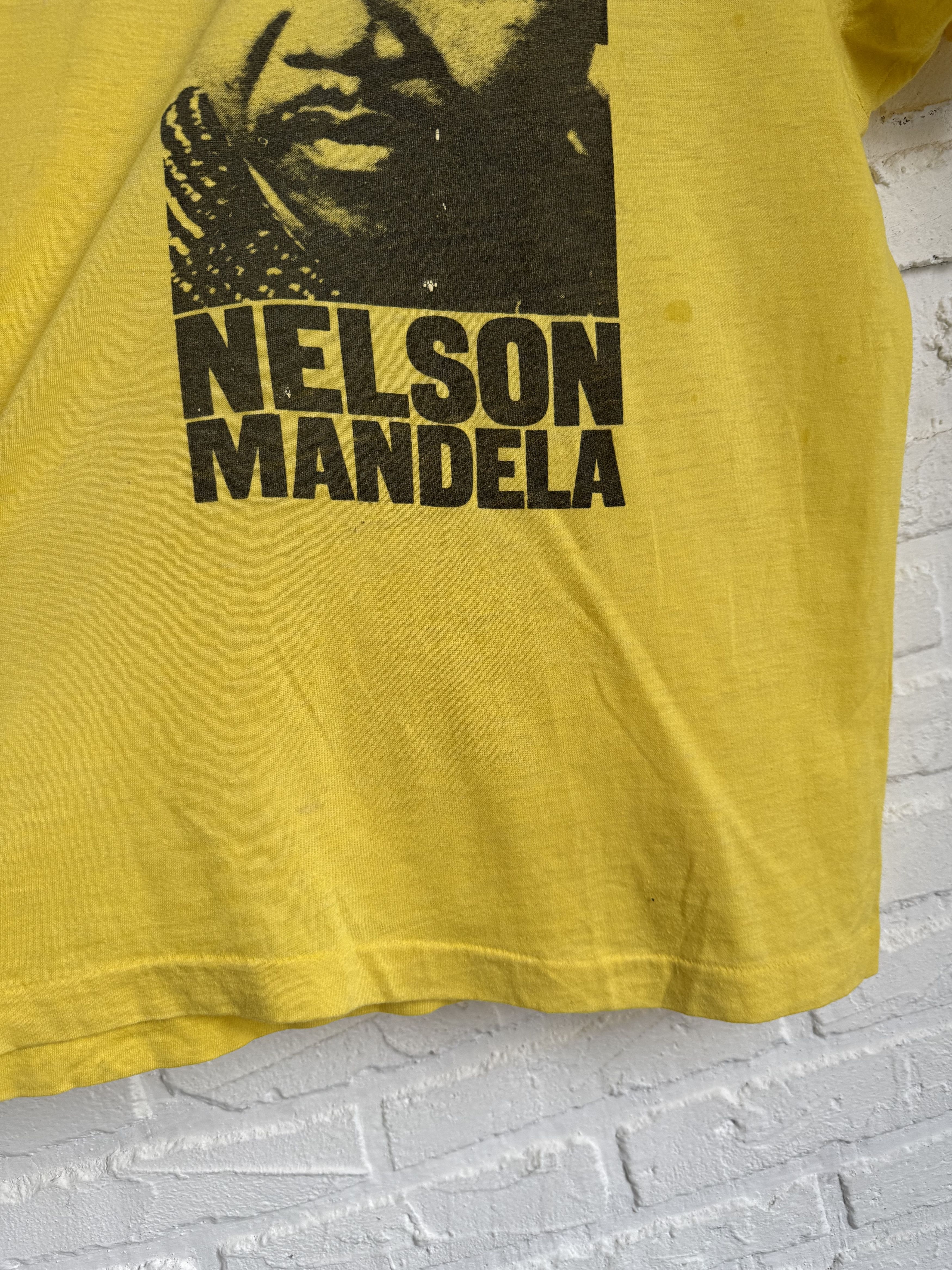 Vintage RARE Vintage 70s 80s Release Nelson Mandela protest t-shirt Size US M / EU 48-50 / 2 - 6 Thumbnail