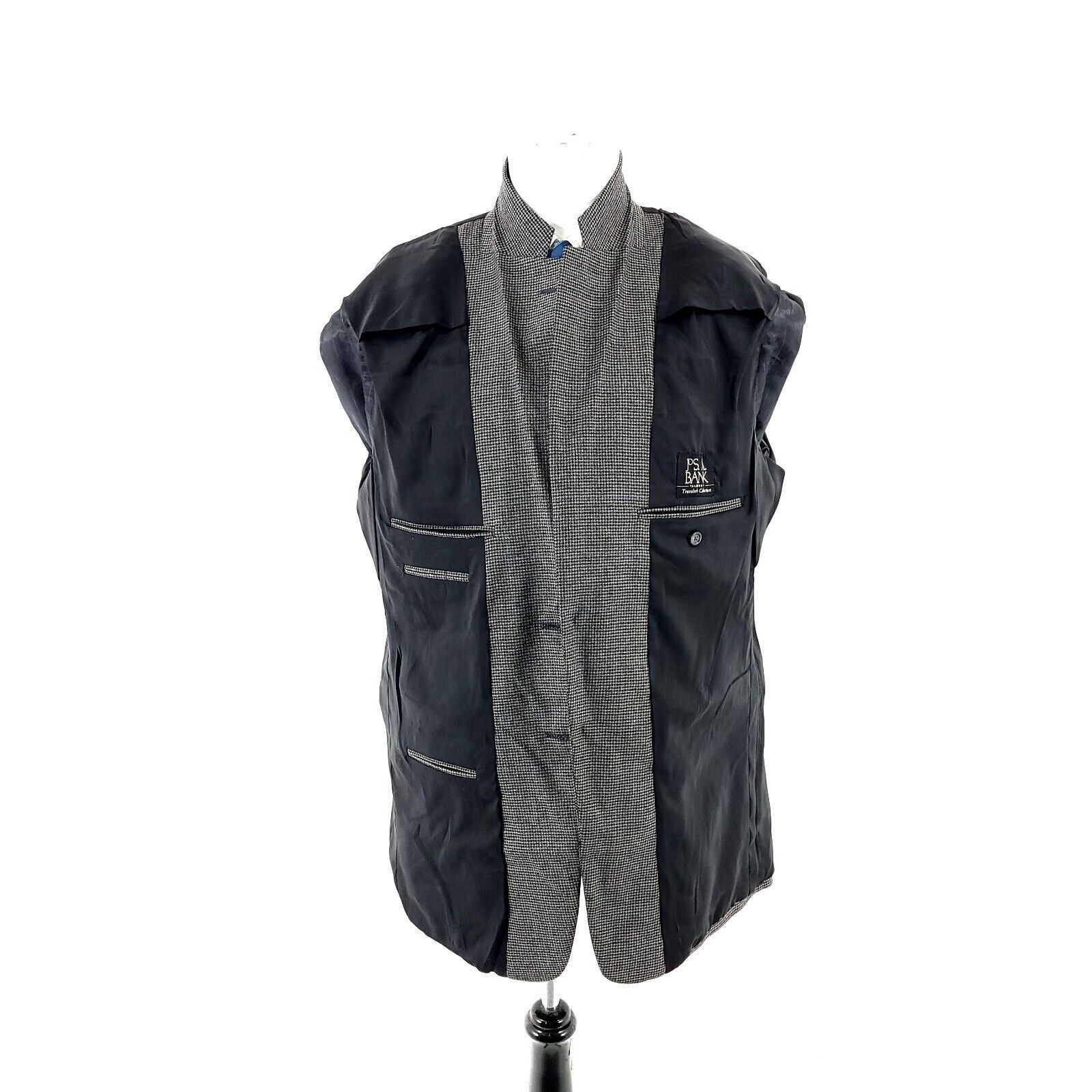Jos. A. Bank Jos A Bank Traveler's Tweed Wool 2 Button Sport Coat Gray Bl Size 42L - 9 Thumbnail