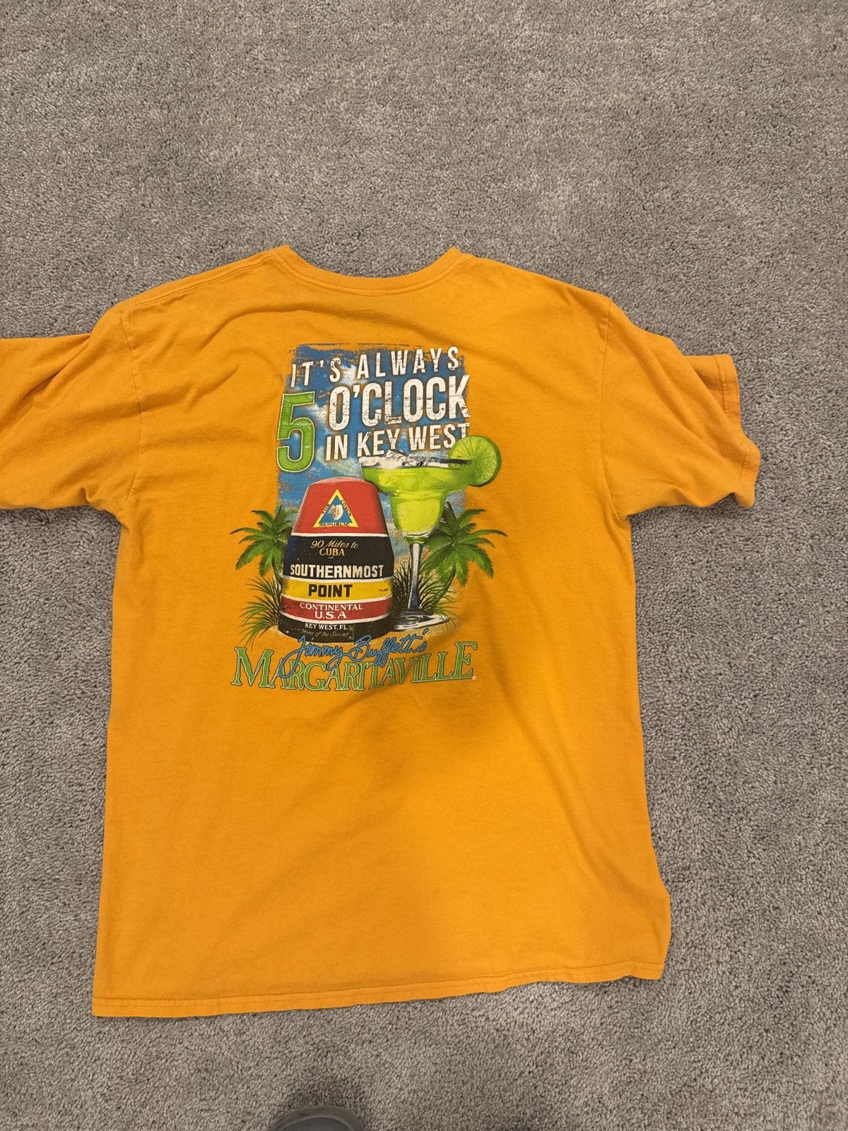 Vintage Margaritaville Orange Graphic T-Shirt Size US L / EU 52-54 / 3 - 3 Thumbnail