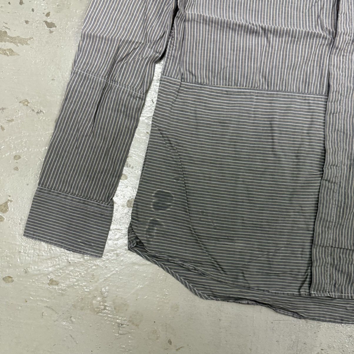 Neil Barrett Neil Barret Dipped Creased Stripe Popeline Shirts Size US XXS / EU 40 - 5 Thumbnail