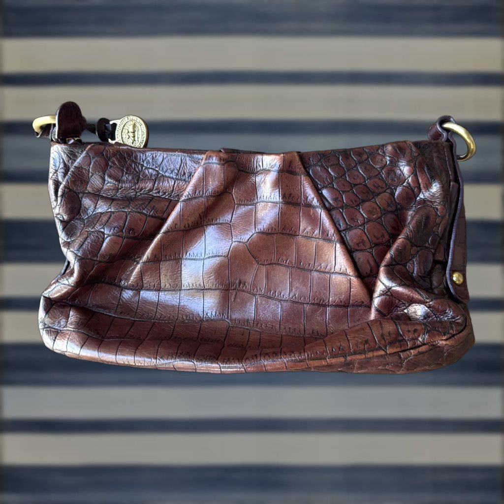 BRAHMIN VINTAGE Brahmin Leather Embossed Croc Purse Clutch Bag Size ONE SIZE - 1 Thumbnail