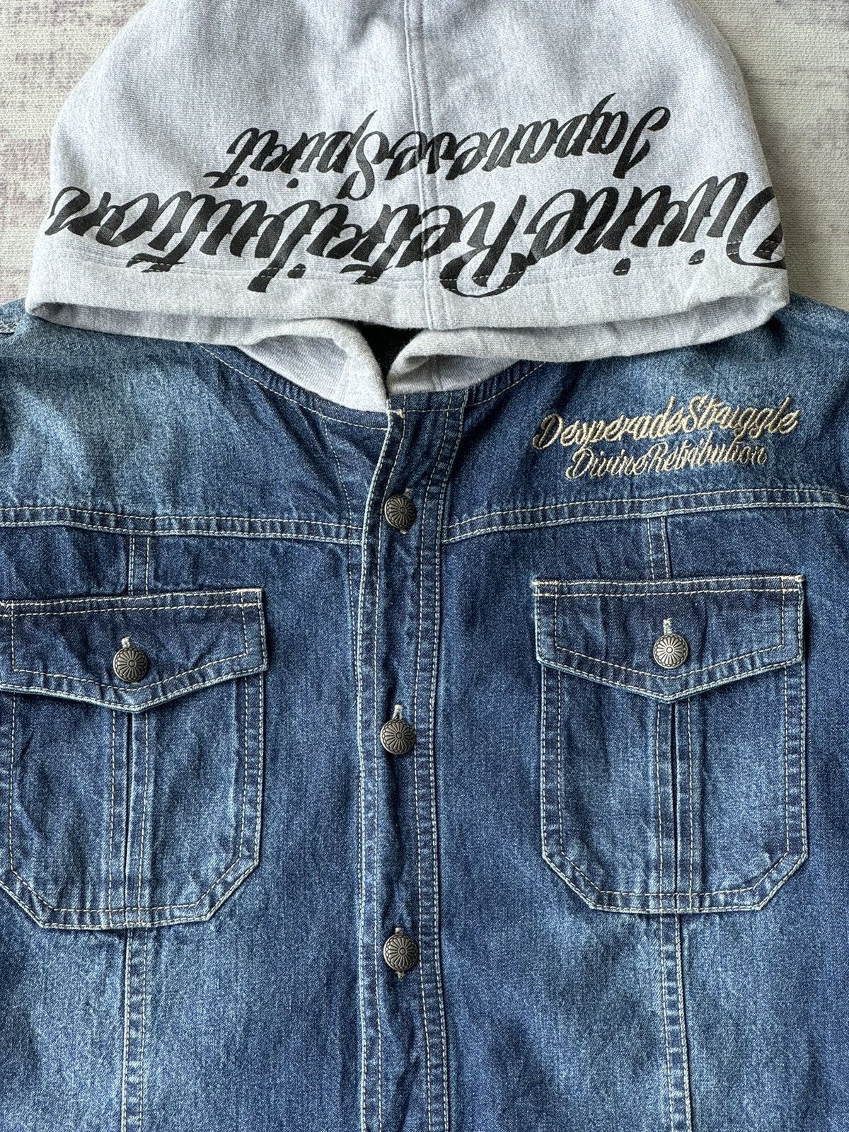 Japanese Brand Vintage Devine Retribution Sukajan Hoodie / HystericEvisu Size US L / EU 52-54 / 3 - 4 Thumbnail