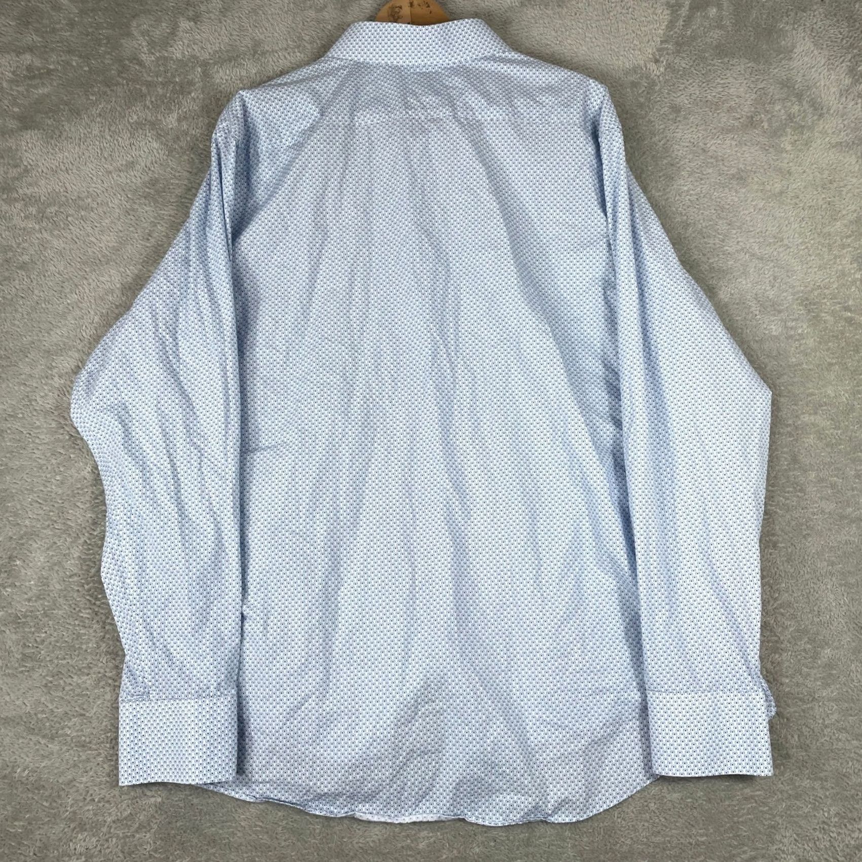 Vintage Datafit Button Down Shirt Mens XL Blue Geometric Print Long Sleeve Workwear Size US XL / EU 56 / 4 - 3 Thumbnail