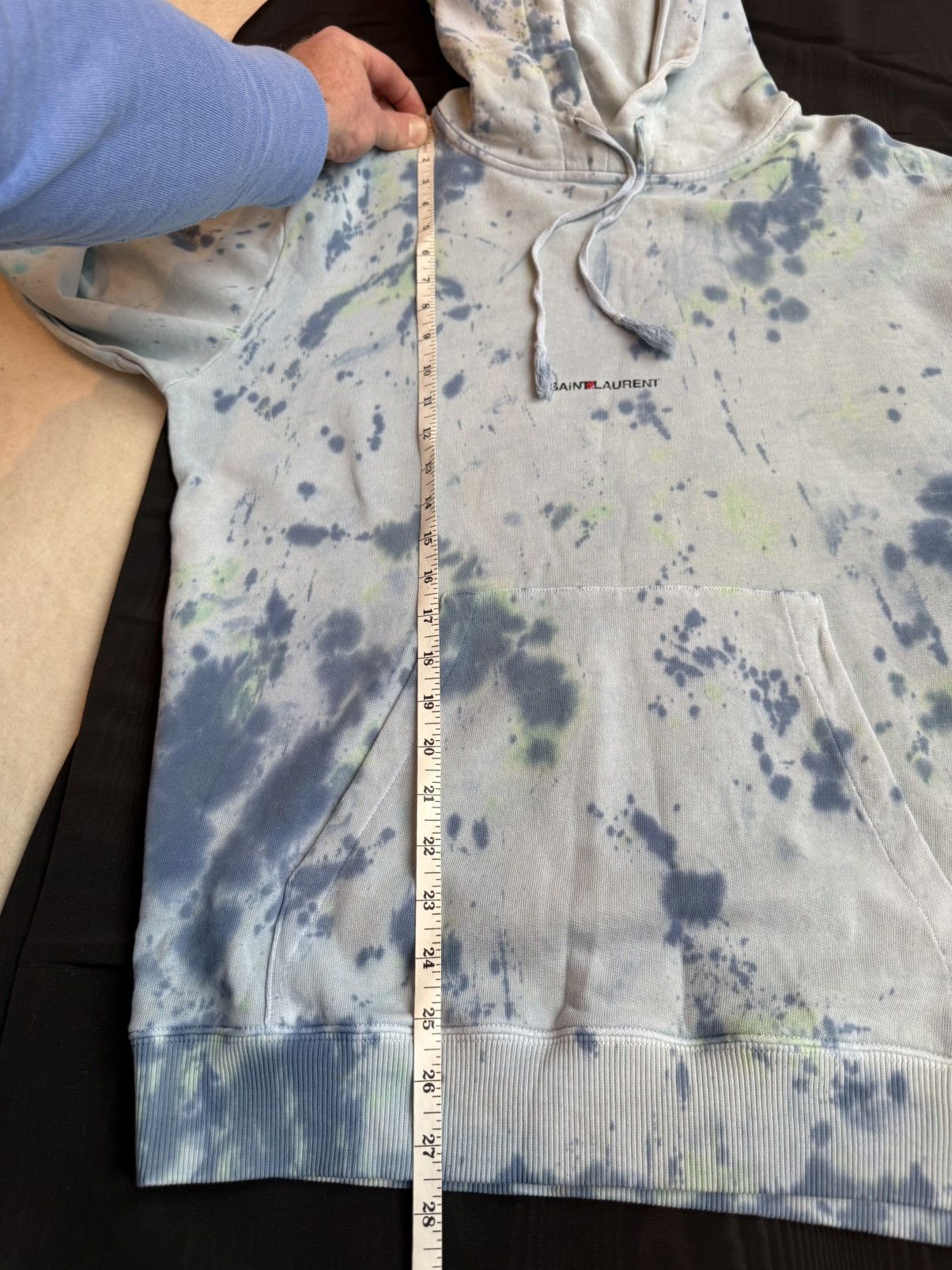 Saint Laurent Paris SS19 Saint Laurent rive gauche logo tie dye blue hoodie S Size US S / EU 44-46 / 1 - 5 Thumbnail