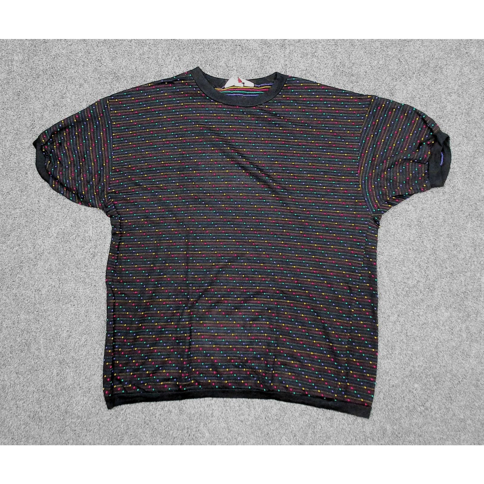 Vintage Vintage 90s Boxy Textured Micro-Stripe Oversized Tee Size XXL / US 16-18 / IT 52-54 - 4 Thumbnail