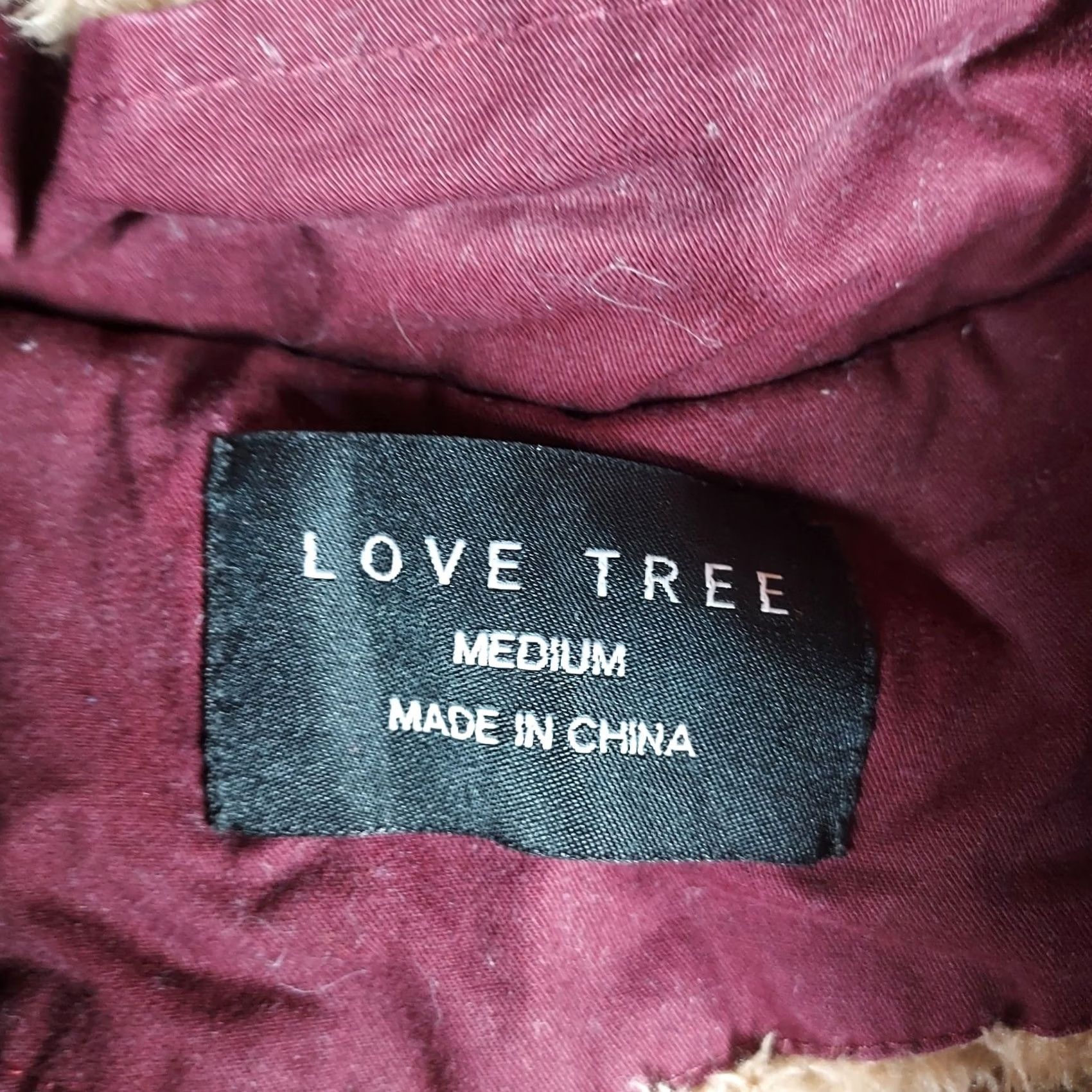 Vintage Love Tree Burgundy Hooded Utility Vest Women’s M Red Zip Front Lined Sleeveless Casual Winter Fall Spring Jacket Vest Size M / US 6-8 / IT 42-44 - 4 Thumbnail