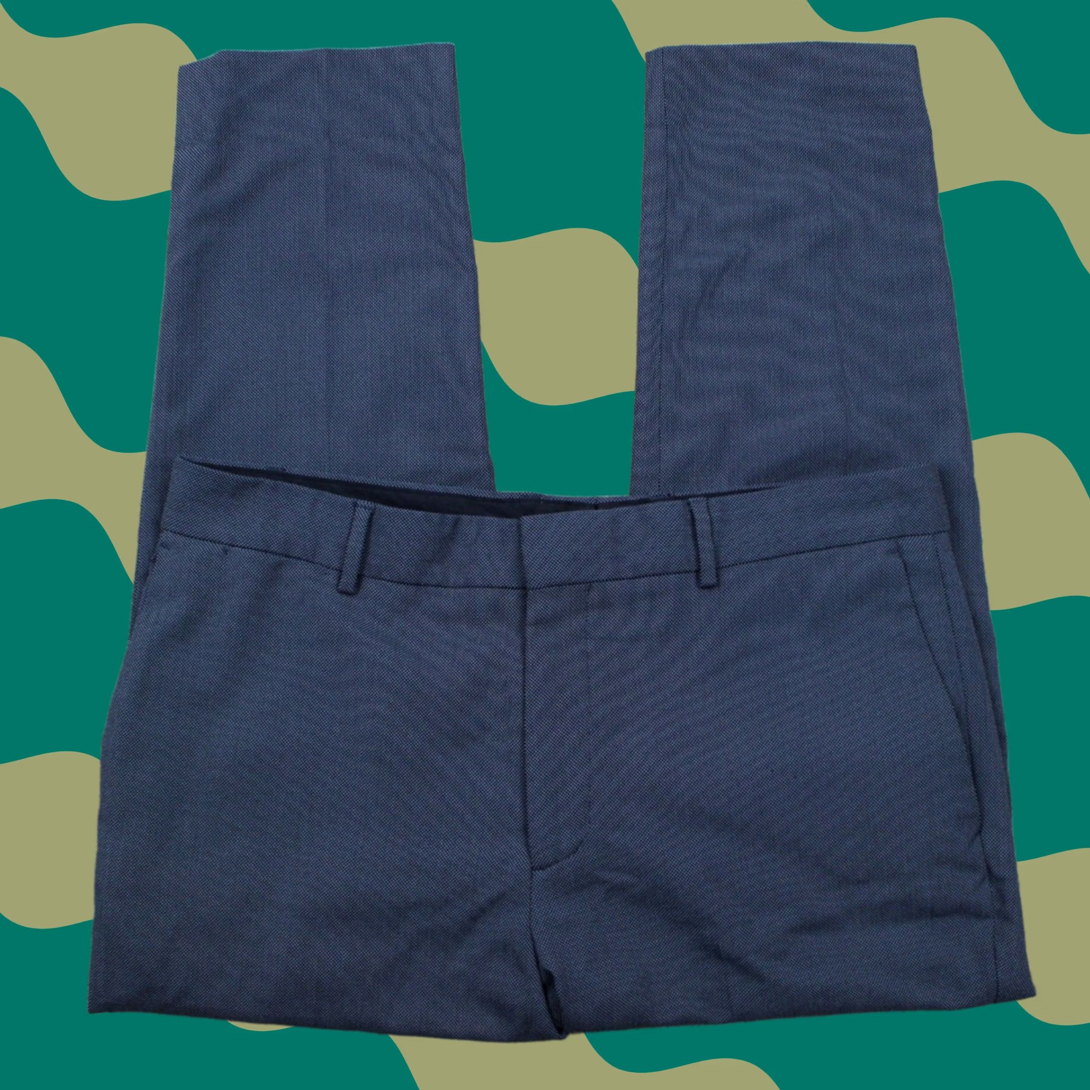 Zara ZARA Dress Pants Mens 32 Blue Polyester/Wool Stretch Flat Front Inseam 26" Modern City Preppy Dress Pants Mens 32 Blue Size US 32 / EU 48 - 1 Thumbnail