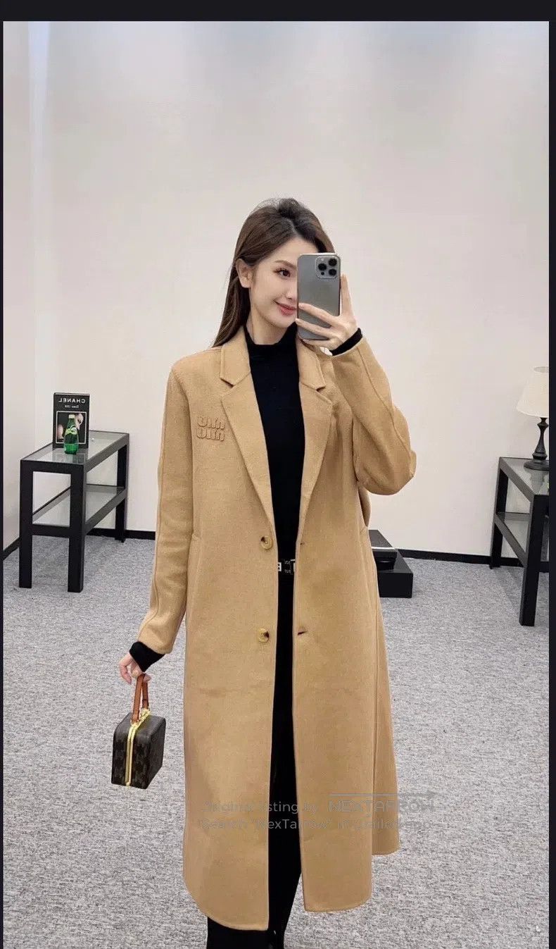 Miu Miu Miu Miu 38 Sticky logo cashmere coat Size M / US 6-8 / IT 42-44 - 9 Thumbnail
