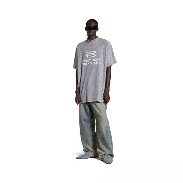 Balenciaga o1w1db10525 Al Generated Inside-Out T-Shirt Oversized Grey Size US XL / EU 56 / 4 - 2 Thumbnail