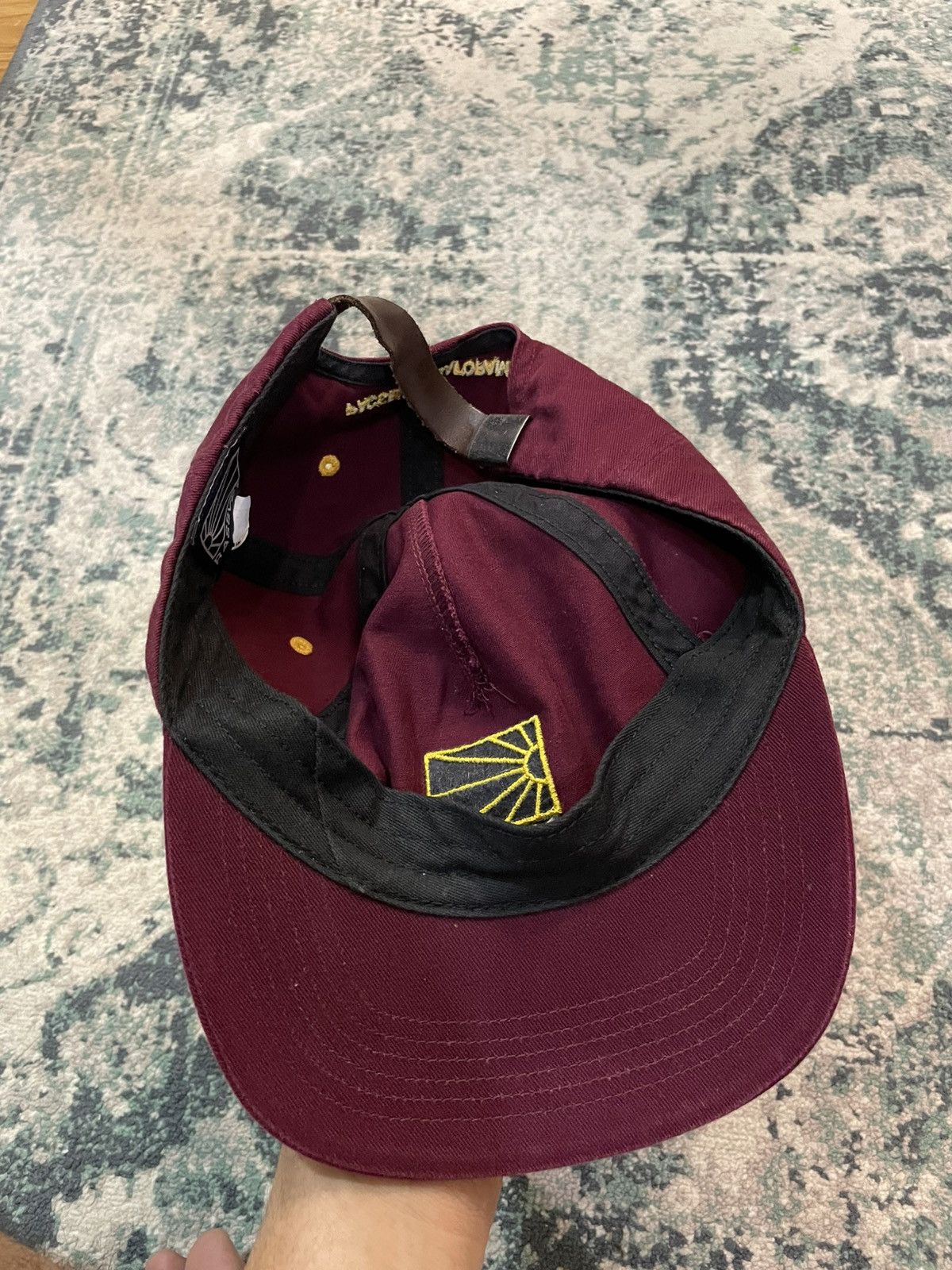 PACCBET SS23 Paccbet Burgundy Woven Leather Adjustable Hats Size ONE SIZE - 10 Thumbnail