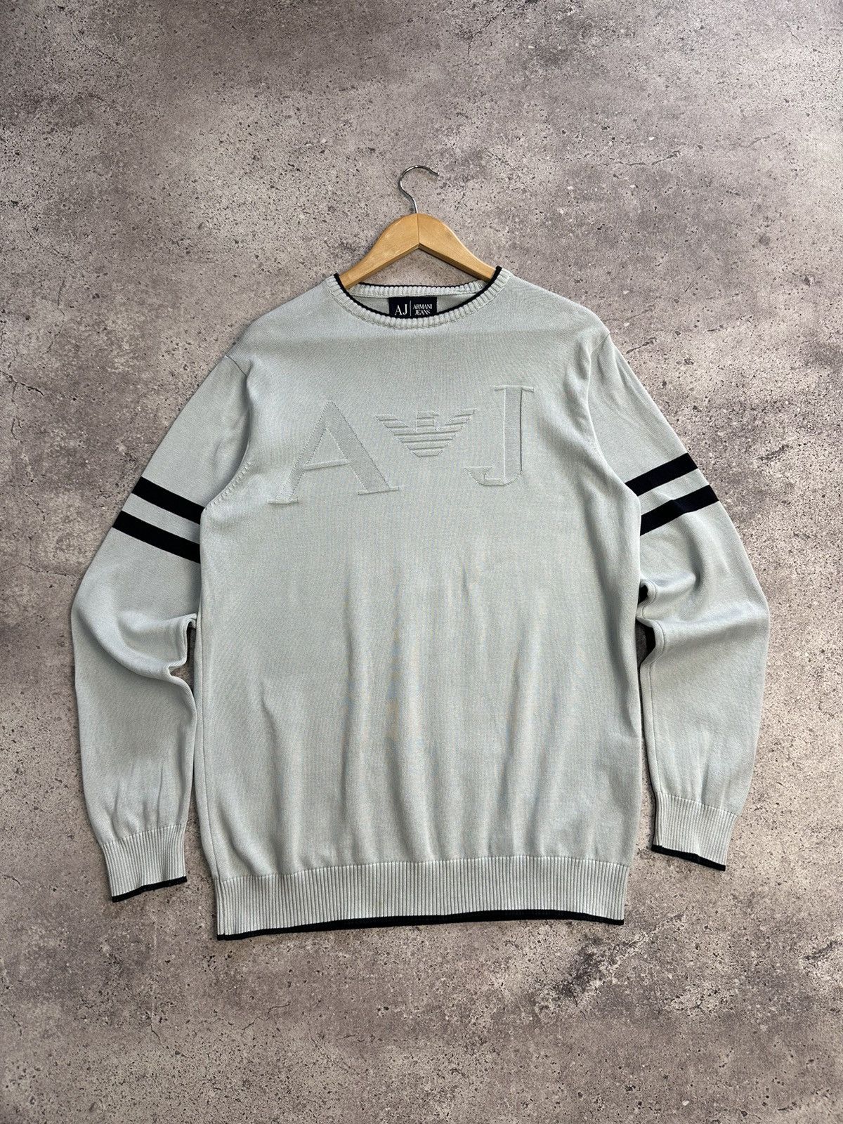 Giorgio Armani Vintage Armani Jeans AJ Big Logo Archival Sweater Cotton Y2K Size US L / EU 52-54 / 3 - 5 Thumbnail