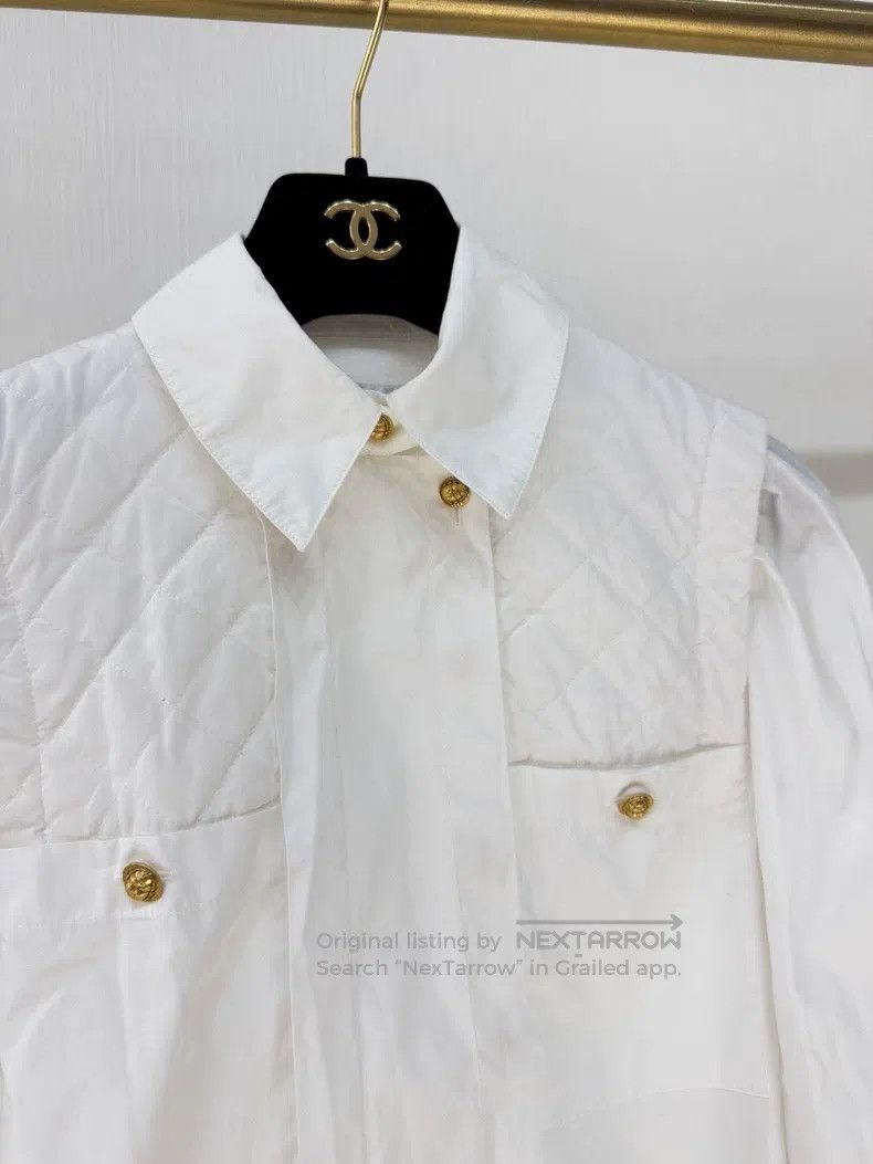 Chanel Chanel Pineapple-patterned gold-buttoned shirt Size XXS / US 00 / IT 34 - 2 Thumbnail