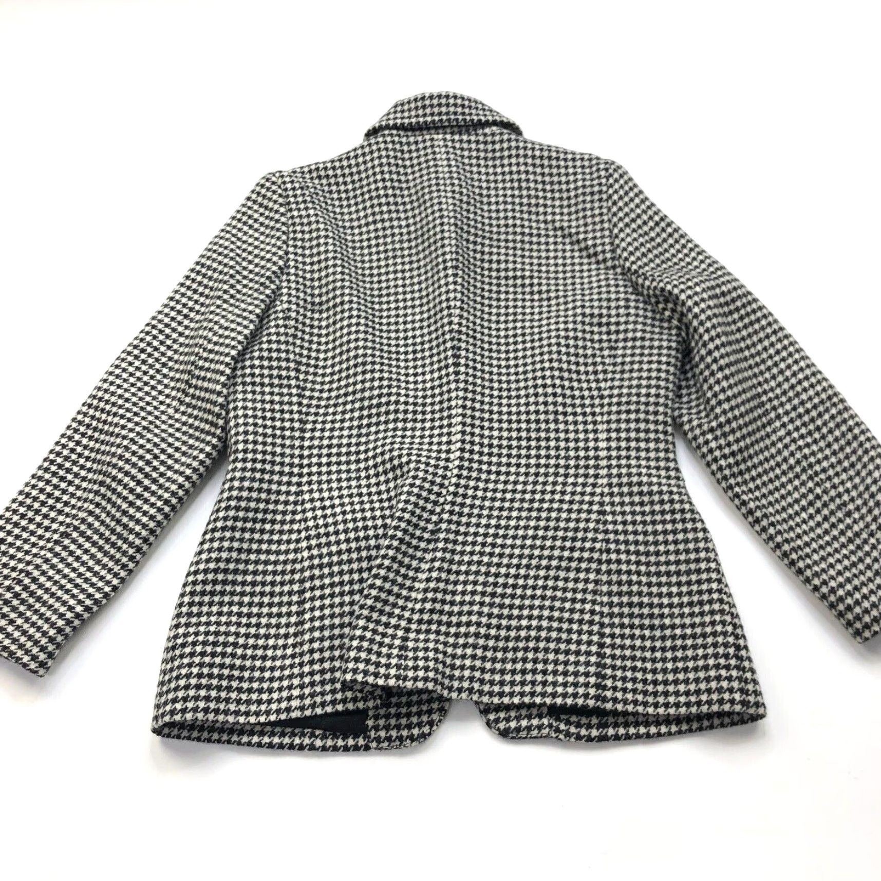 Ralph Lauren Lauren Ralph Lauren Blazer 4 Full Zip Houndstooth Wool Knit Women Jacket Black White READ Size S / US 4 / IT 40 - 4 Thumbnail