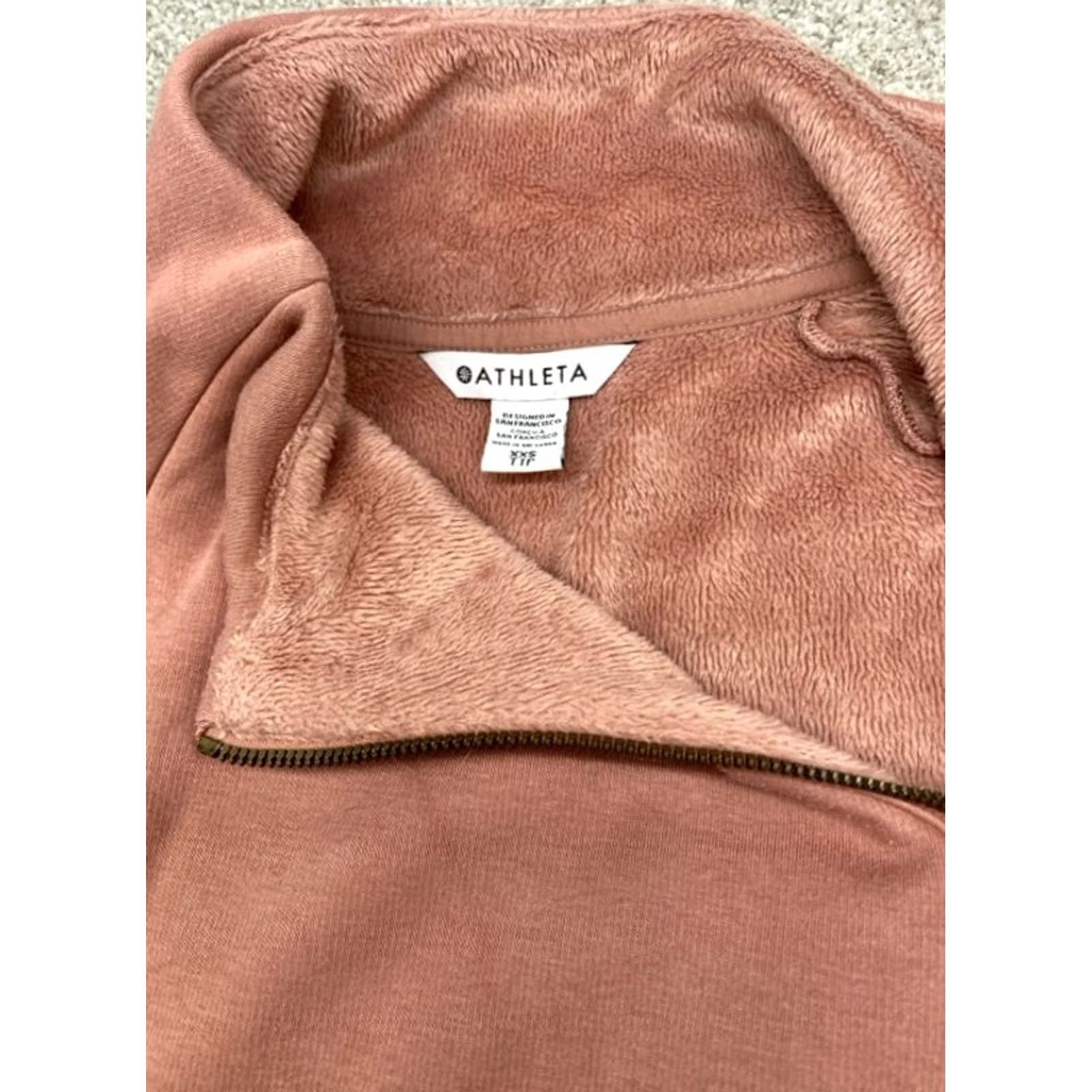 Athleta Athleta Pullover Sweater Women XS Mauve Fleece Zip Pocket High Neck Knit Solid 2XS Pink 5898 Size XXS / US 00 / IT 34 - 5 Thumbnail