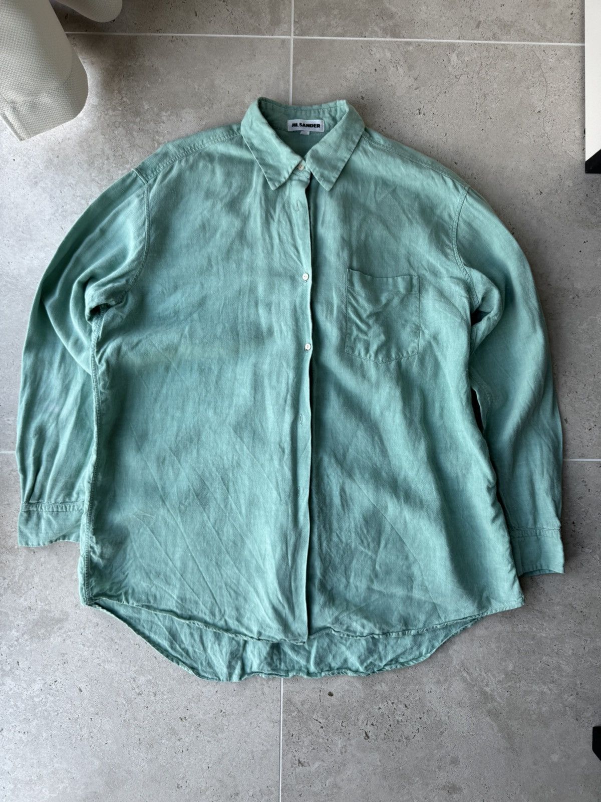 Jil Sander Jil Sander Green linen shirt Size XS / US 0-2 / IT 36-38 - 1 Thumbnail