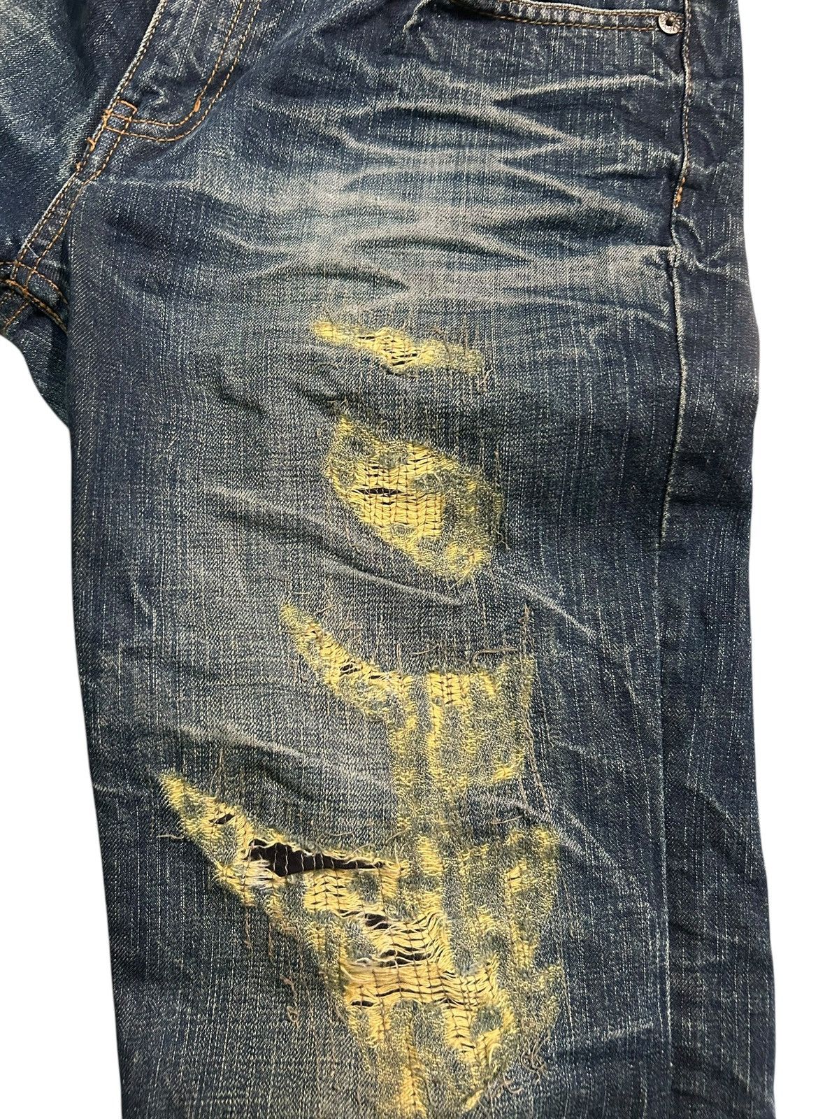 Japanese Brand × Kapital × Vintage Nylaus Japanese Style Distressed Denim Jeans Size US 34 / EU 50 - 4 Thumbnail