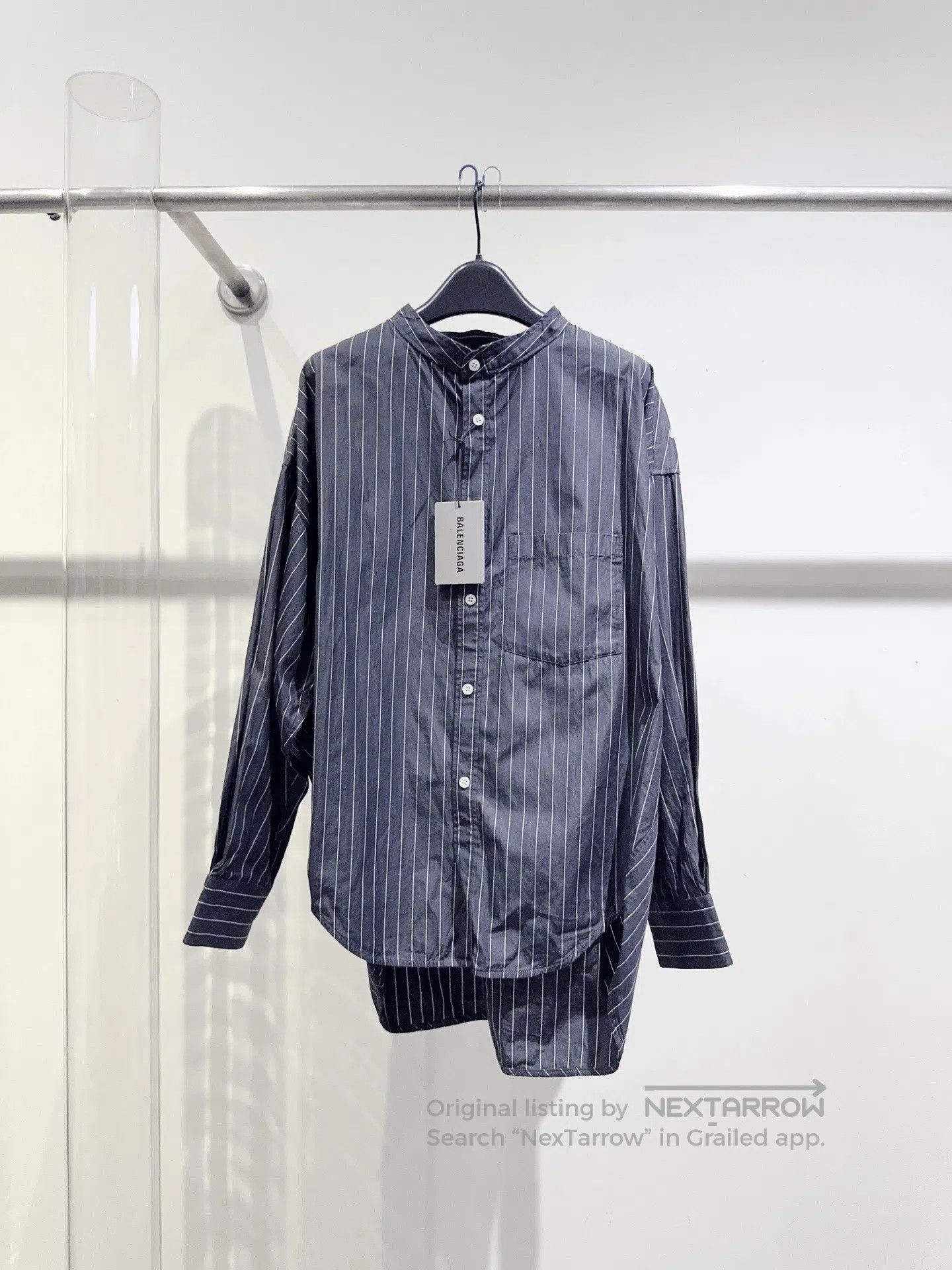 Balenciaga balenciaga striped shirt with logo detail. Size US M / EU 48-50 / 2 - 4 Thumbnail