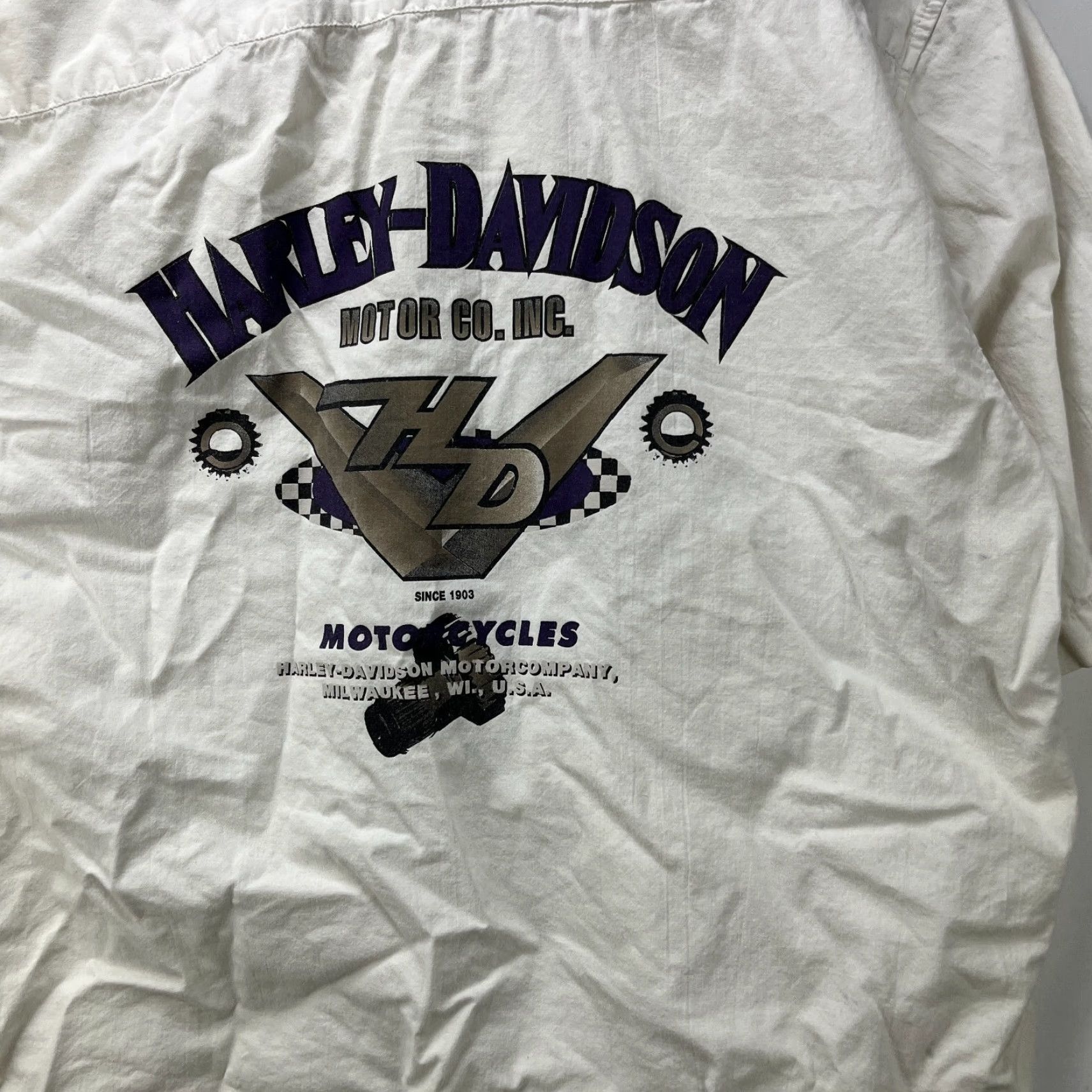Harley Davidson VINTAGE Harley-Davidson Eagle Button-Up Shirt XL Men White 90s Shirt Vintage Harley-Davidson Mens XL White 90s Size US XL / EU 56 / 4 - 7 Thumbnail