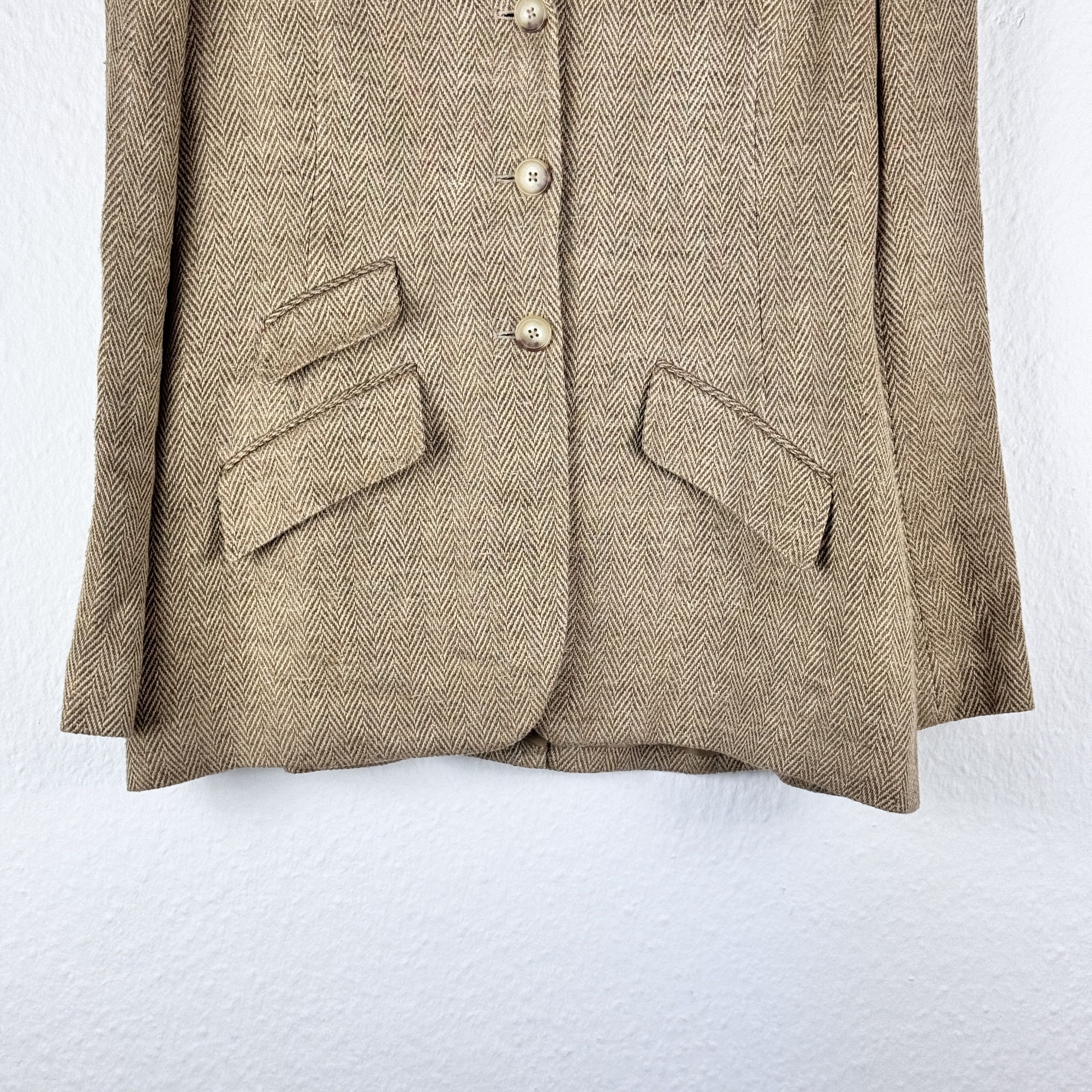 Polo Ralph Lauren Women`s Polo Ralph Lauren Linen Silk Herringbone Blazer Size M / US 6-8 / IT 42-44 - 6 Thumbnail