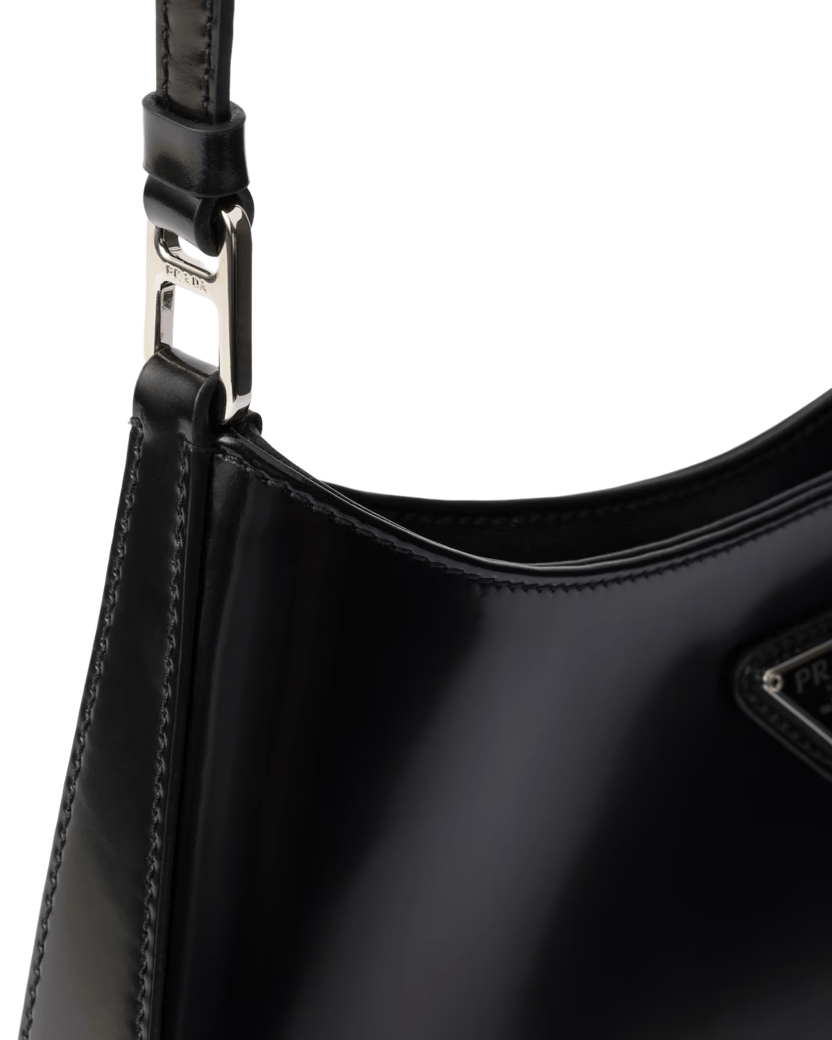 Prada PRADA Cleo Black Brushed Leather Shoulder Bag New Auth Size ONE SIZE - 4 Thumbnail