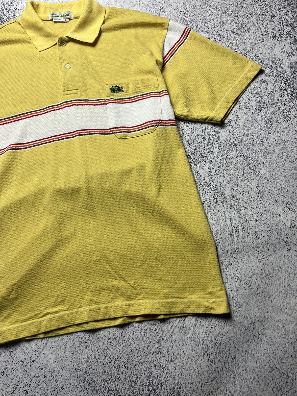 Lacoste Vintage Lacoste Polo Yellow Logo Rare Size L Size US L / EU 52-54 / 3 - 13 Thumbnail