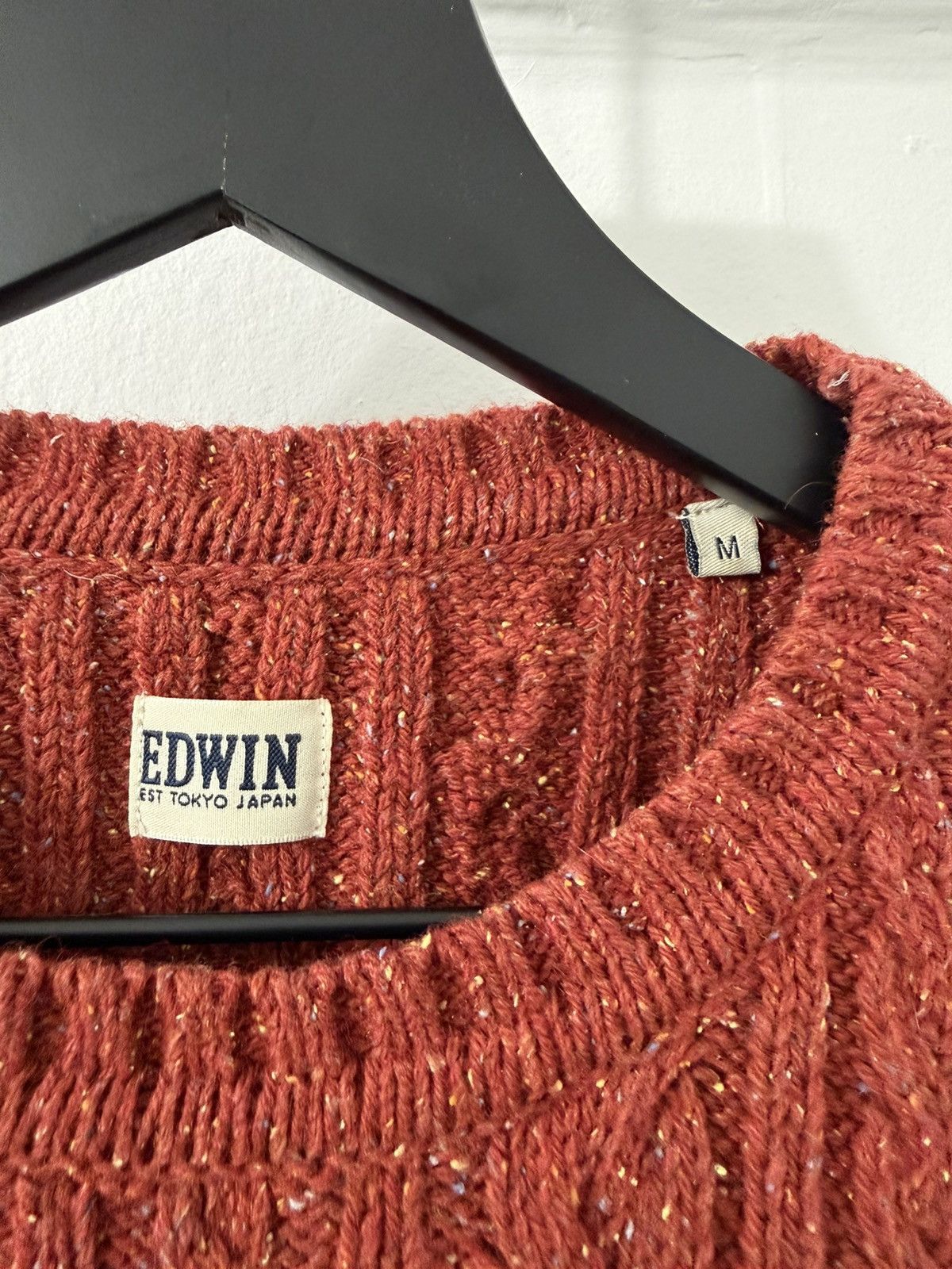 Edwin Edwin Japan Oiler Cable Knit Sweater Red Size US M / EU 48-50 / 2 - 6 Thumbnail