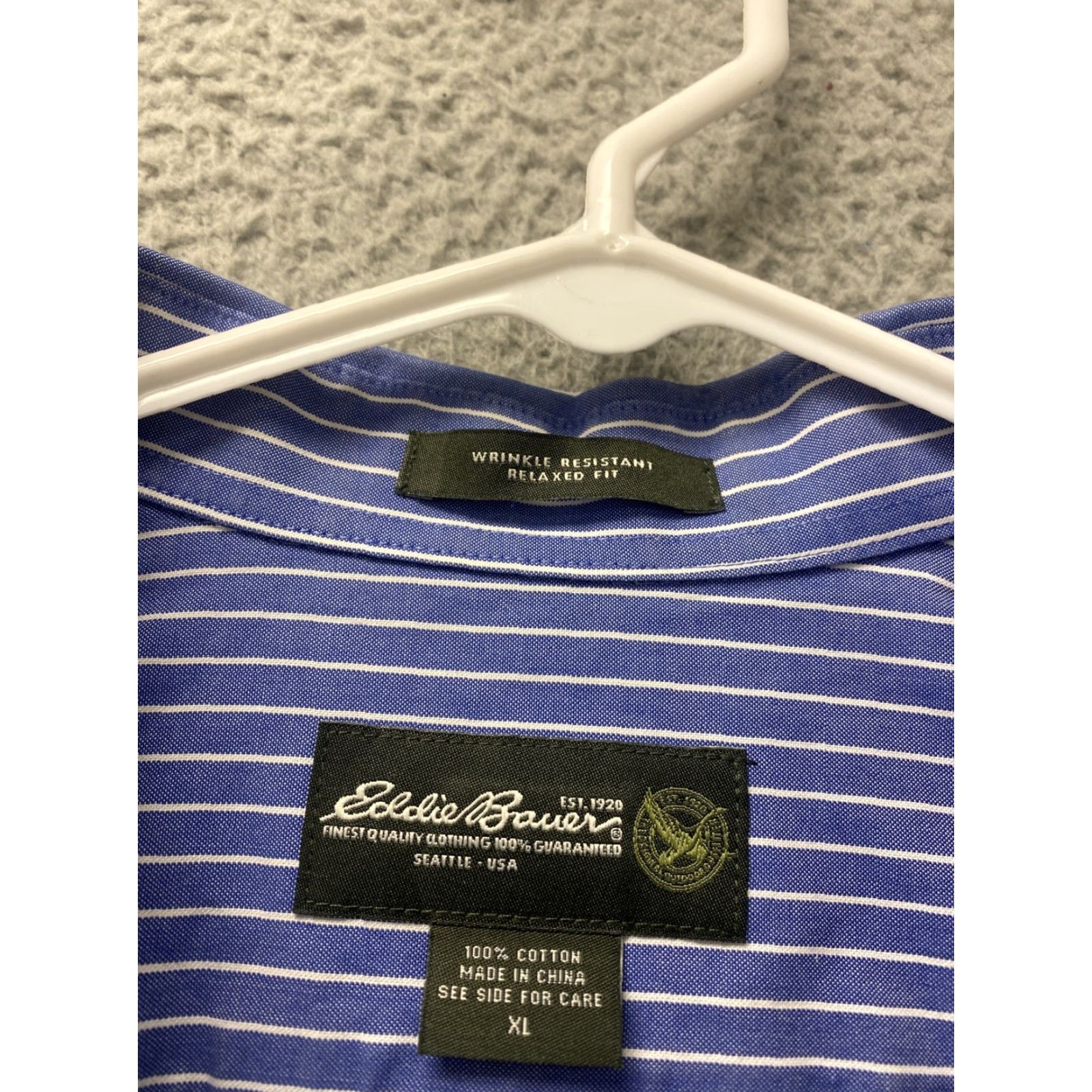 Eddie Bauer Eddie Bauer Button-Front Shirt Men XL Big & Tall Blue White Stripe Cotton /107-3 - Classic Button-Up Shirt Mens Big Tall Size XL Size US XL / EU 56 / 4 - 4 Thumbnail