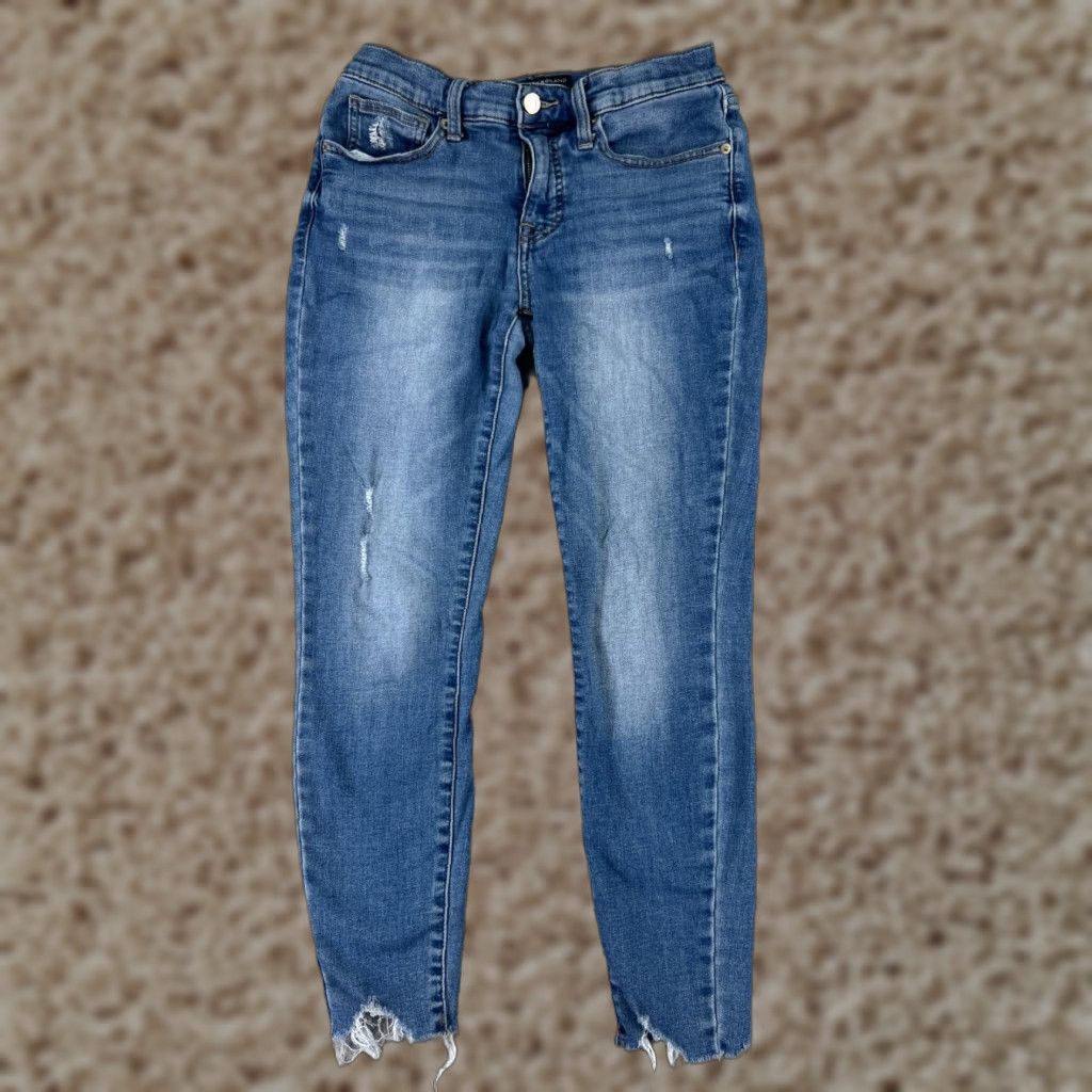 Vintage Lucky Pants Ava Jeans 4 Blue Denim Ankle Mid Rise Crop 24x25 Cotton Blend 5-Pocket Womens Regular Size 27" / US 4 / IT 40 - 1 Thumbnail