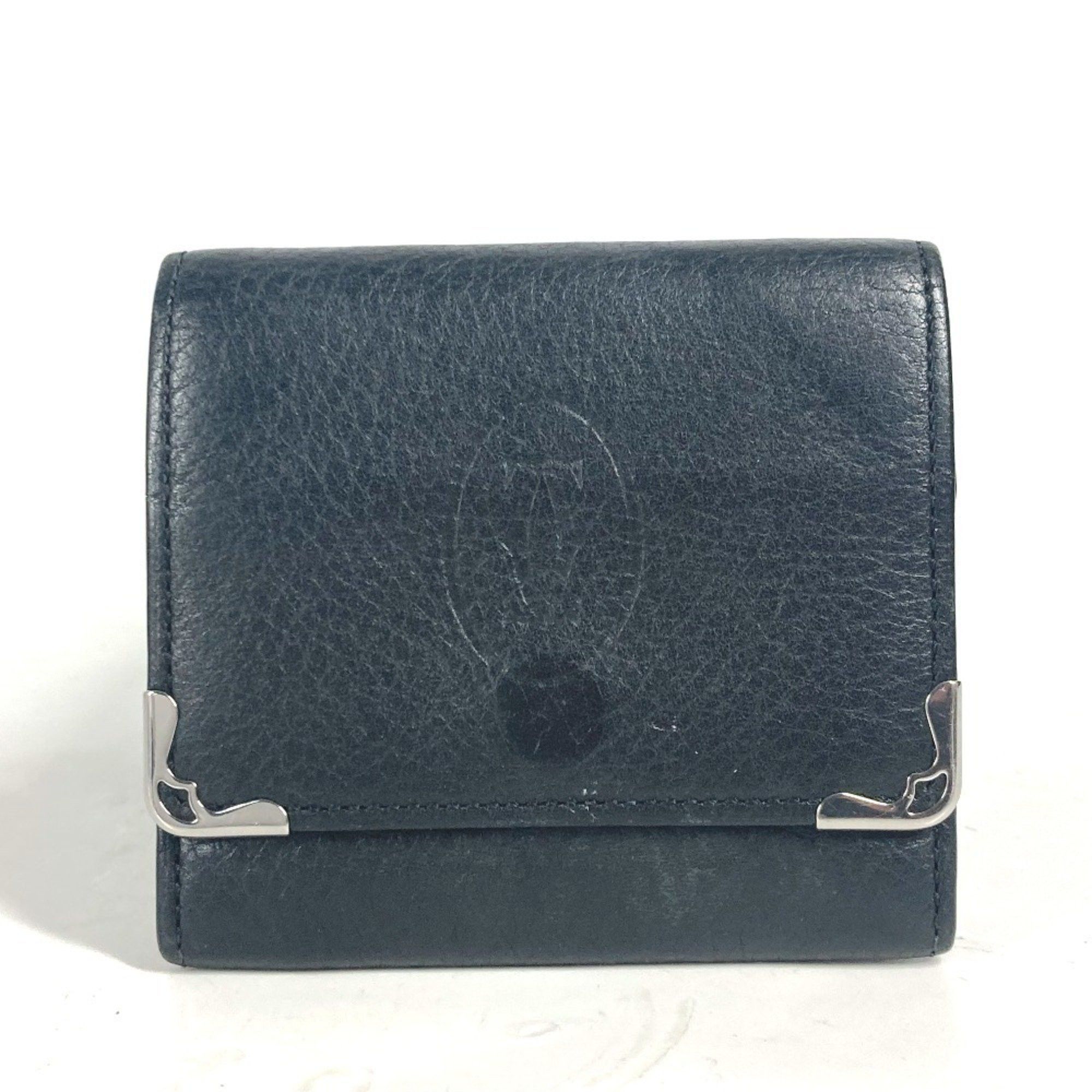 Cartier Must Line Logo Wallet Coin Purse Wallet/coin Case Leather Men's Women's Black