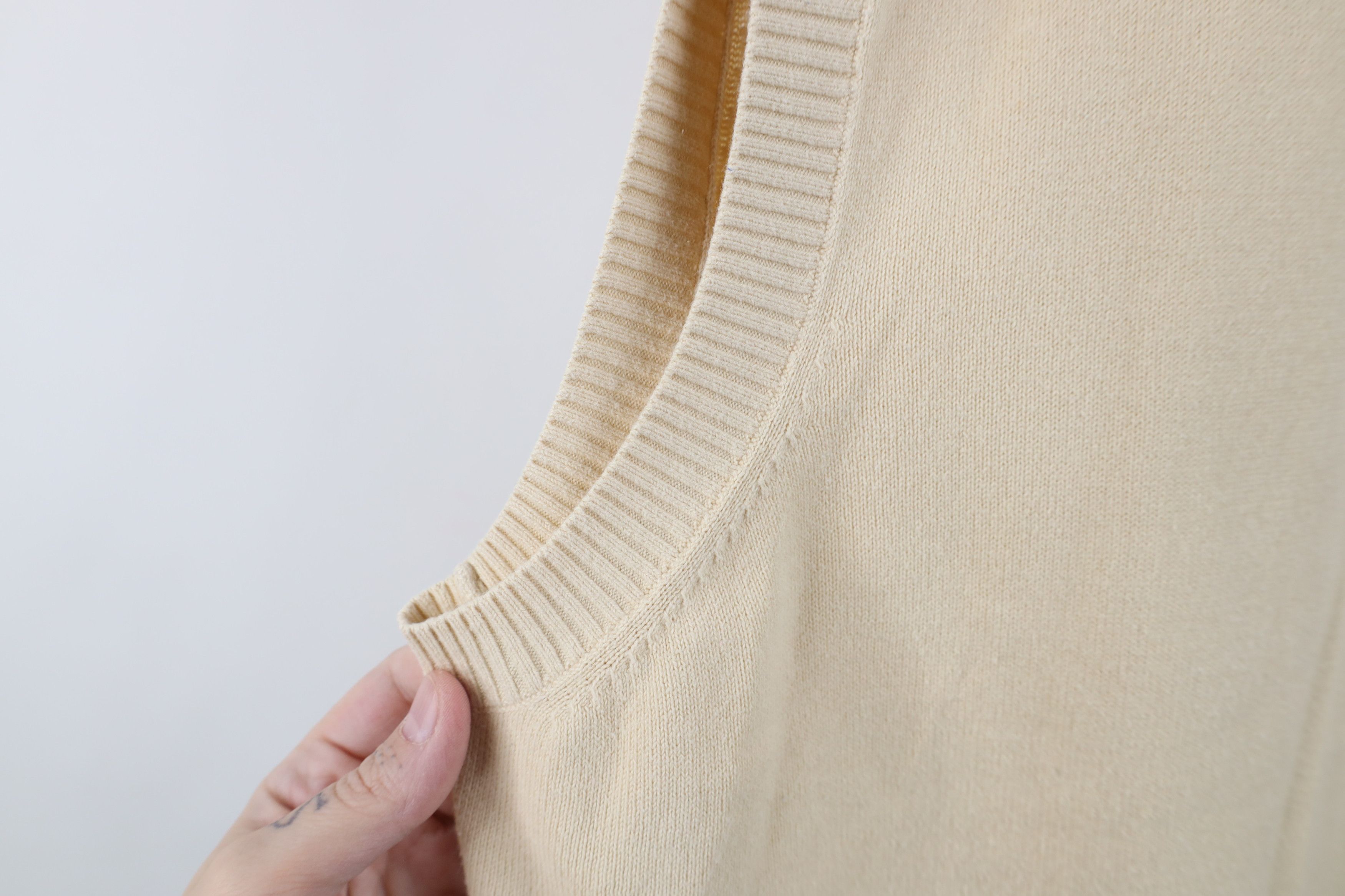 Tommy Hilfiger Vintage Tommy Hilfiger Knit V-Neck Sweater Vest Beige Tan Size US XL / EU 56 / 4 - 6 Thumbnail