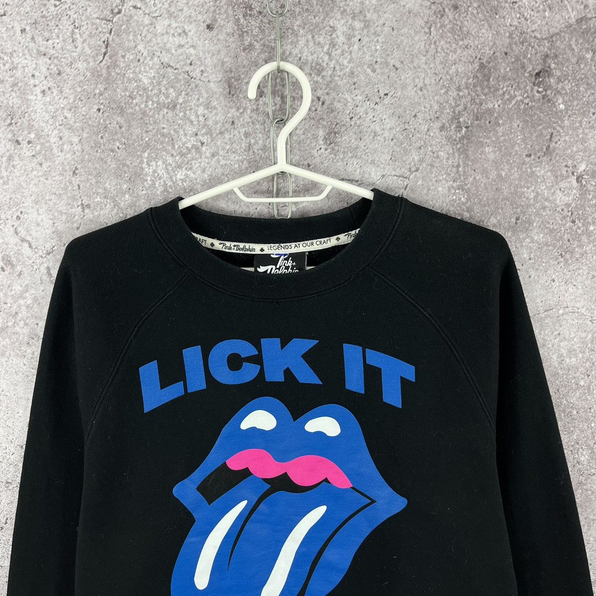 Designer Pink Dolphin Lick It Off Rolling Stones Sweatshirt Big Logo Size US M / EU 48-50 / 2 - 2 Thumbnail